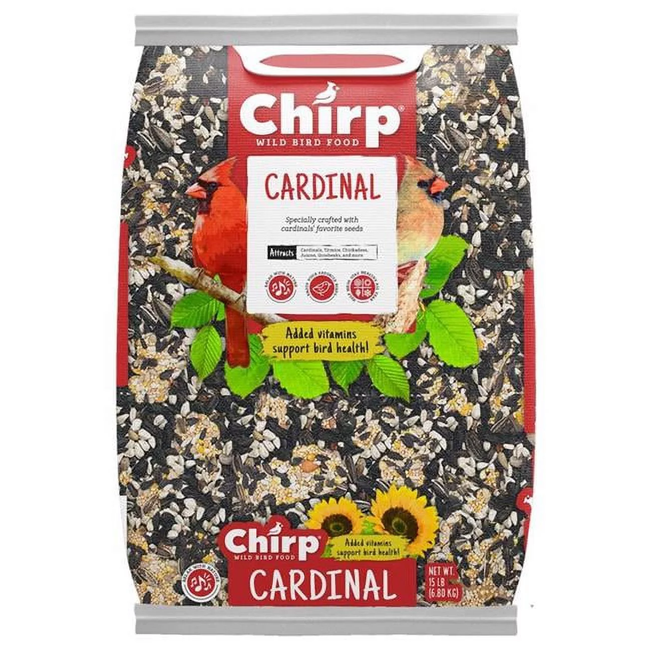 Chirp 9087755 15 lbs Cardinal Wild Bird Black Oil Sunflower Wild Bird Food