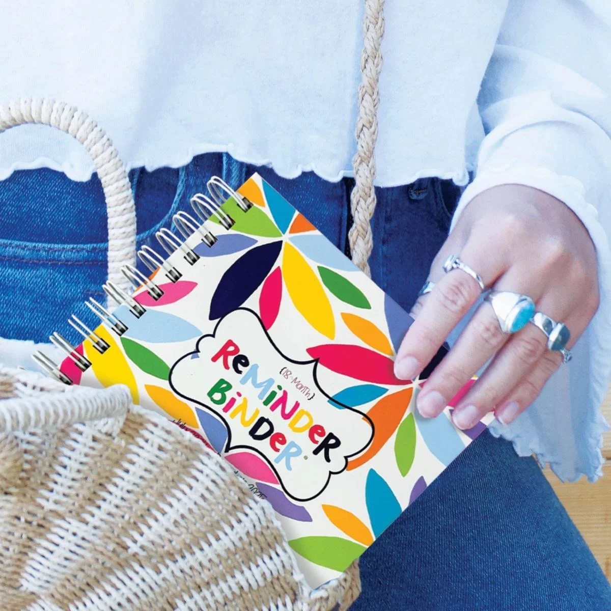 Reminder Binder® 2024-2025 Planner; 18-month Calendar with 361 Planner Stickers (Blossoms)