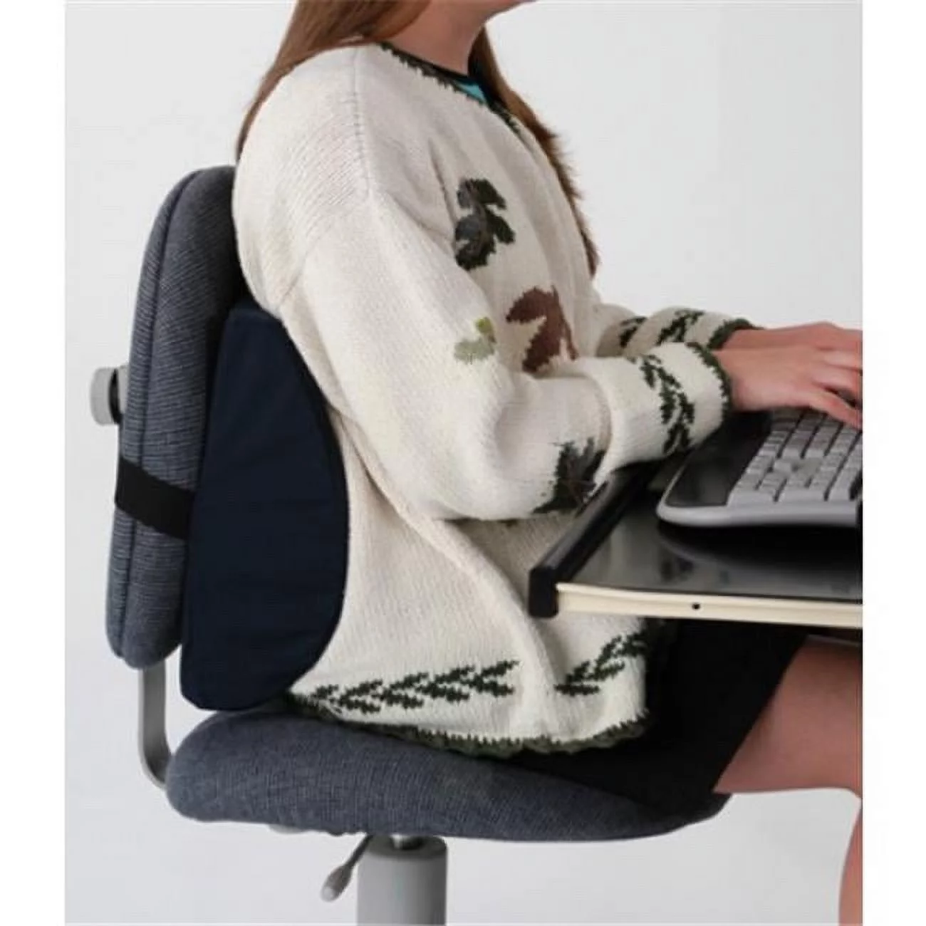 Living Healthy Products AZ-74-5523-G Bucket Seat Memory Foam Lumbar Cushion, Gray