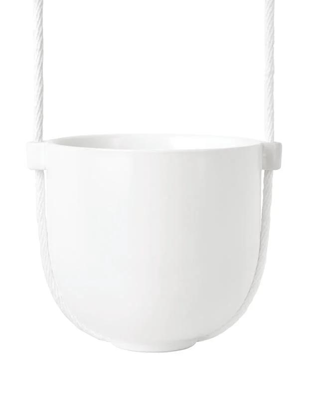 Umbra Bolo Ceramic Hanging Wall Planter White