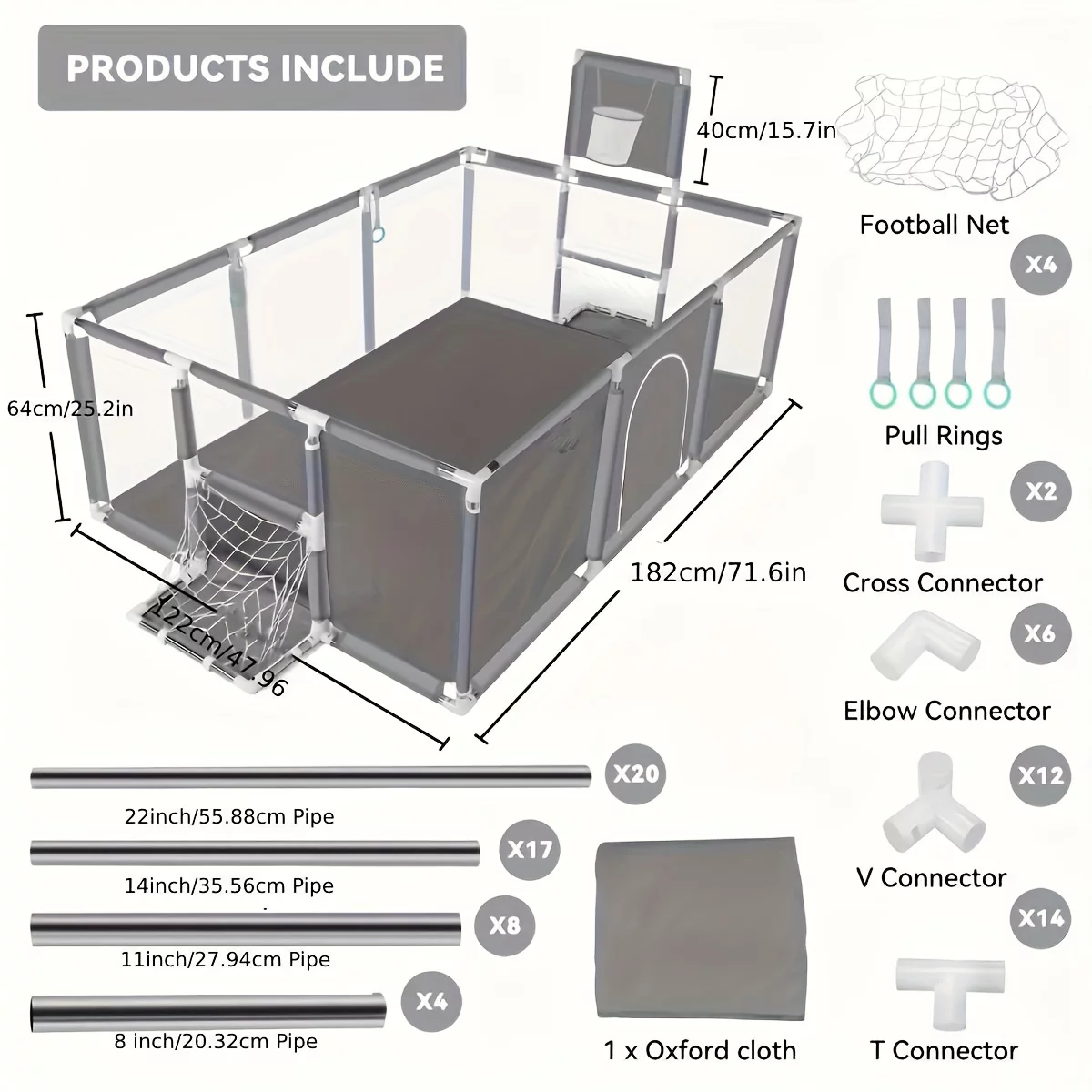 Keep Your Kids Safe and Entertained with this Baby Game Fence Set - Indoor/Outdoor Non-Slip Bases & Solid Safety Fences!