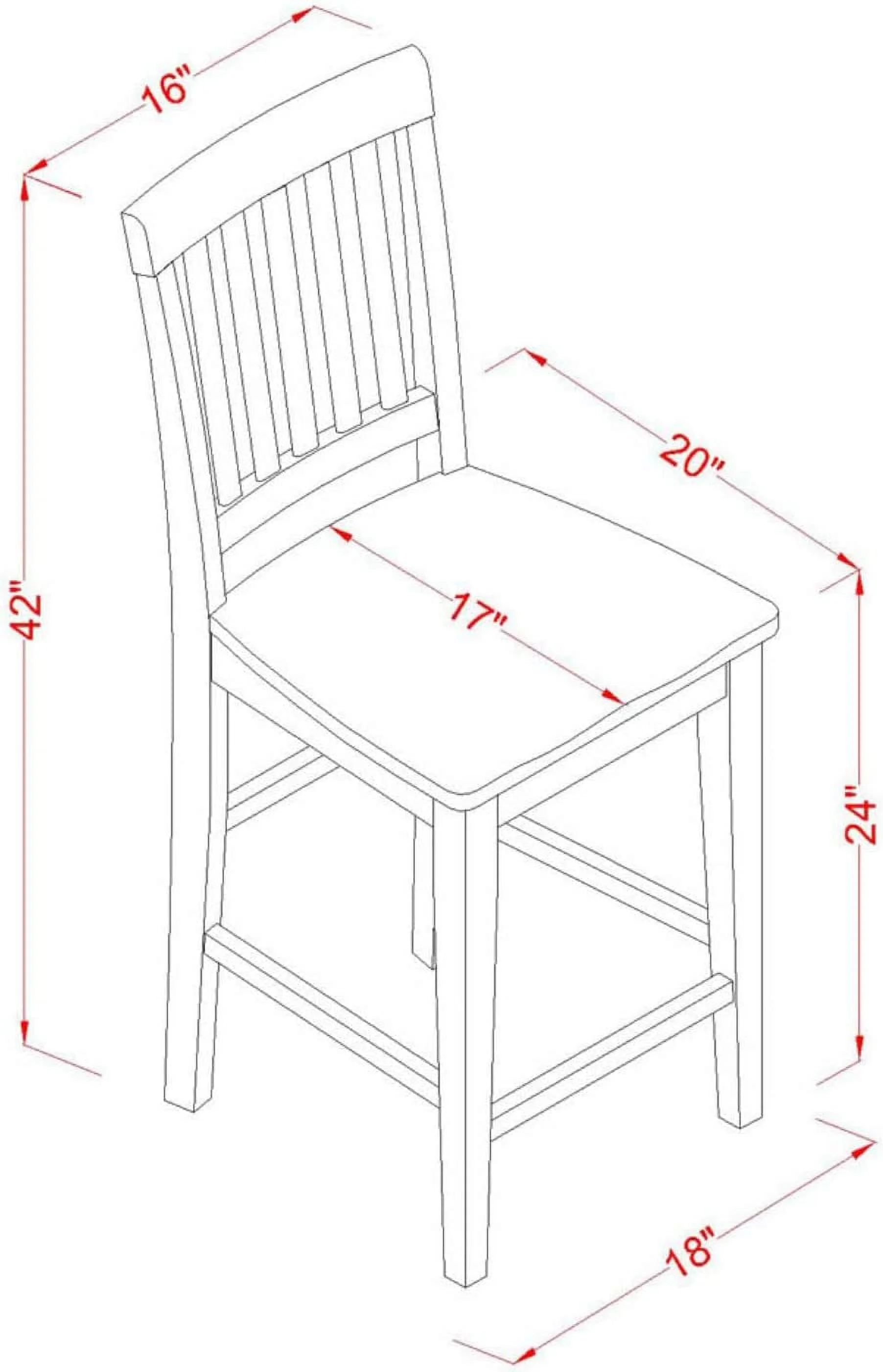 3 Piece Kitchen Counter Height Set Contains A Round Wooden Table With Pedestal And 2 Dining Chairs, 30X30 Inch, Mahogany