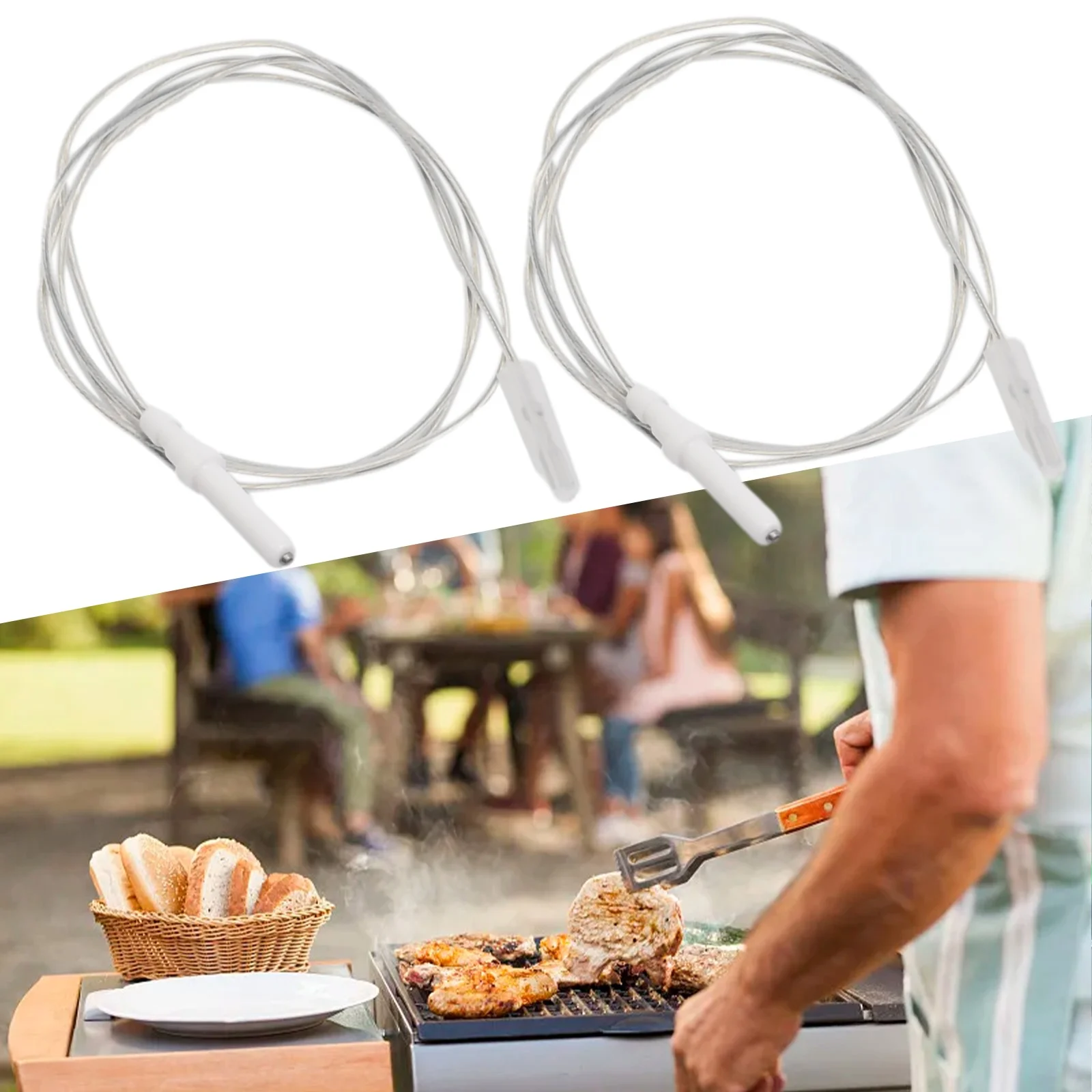 2pcs Gas Cooker Range Stove Part Ignition Electrode Plug 900mm Ignition Wire