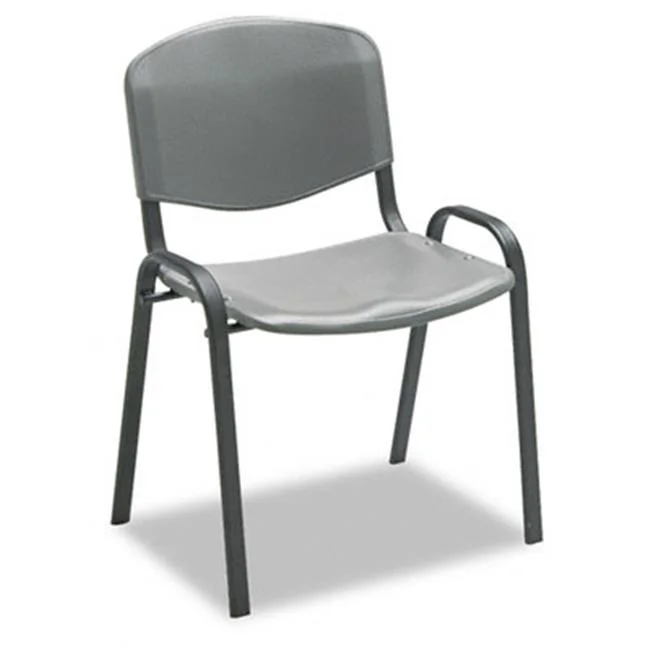 Contour Stacking Chairs- Charcoal with Black Frame- 4/Carton