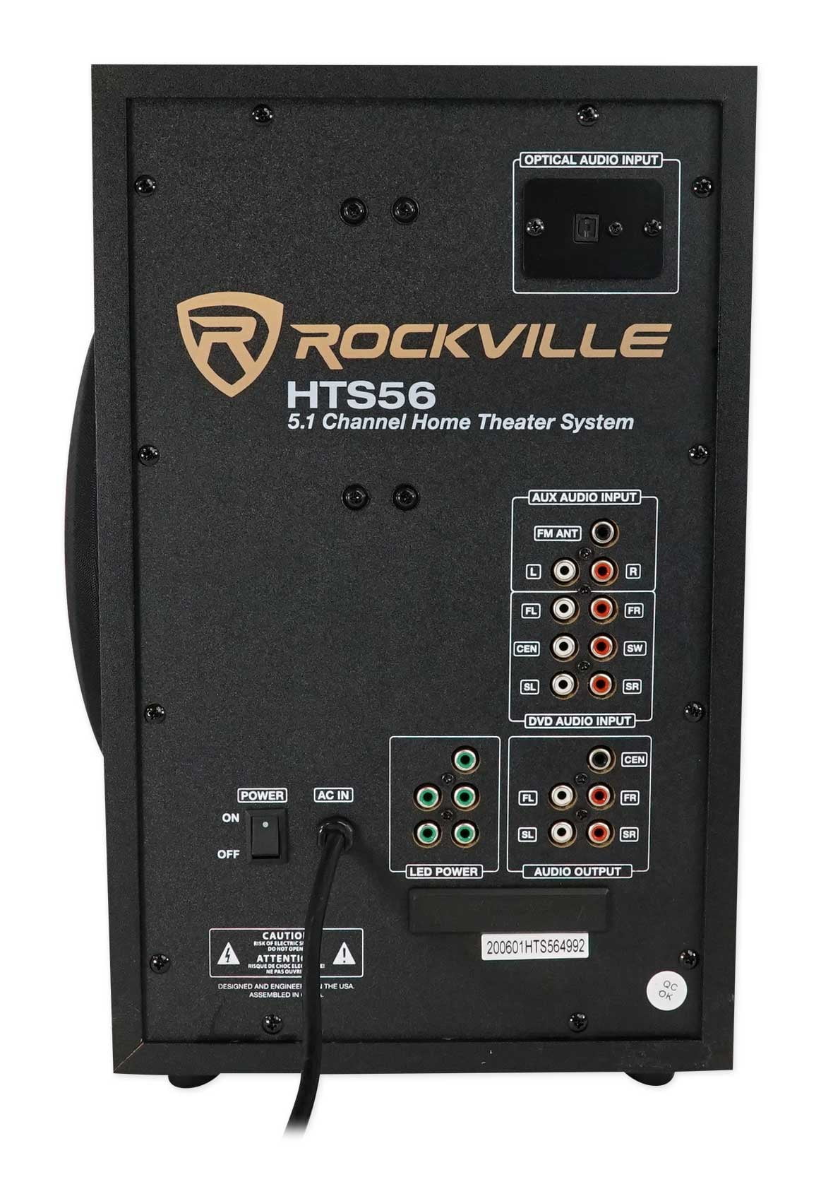 Rockville Bluetooth Home Theater Karaoke Machine System w/8