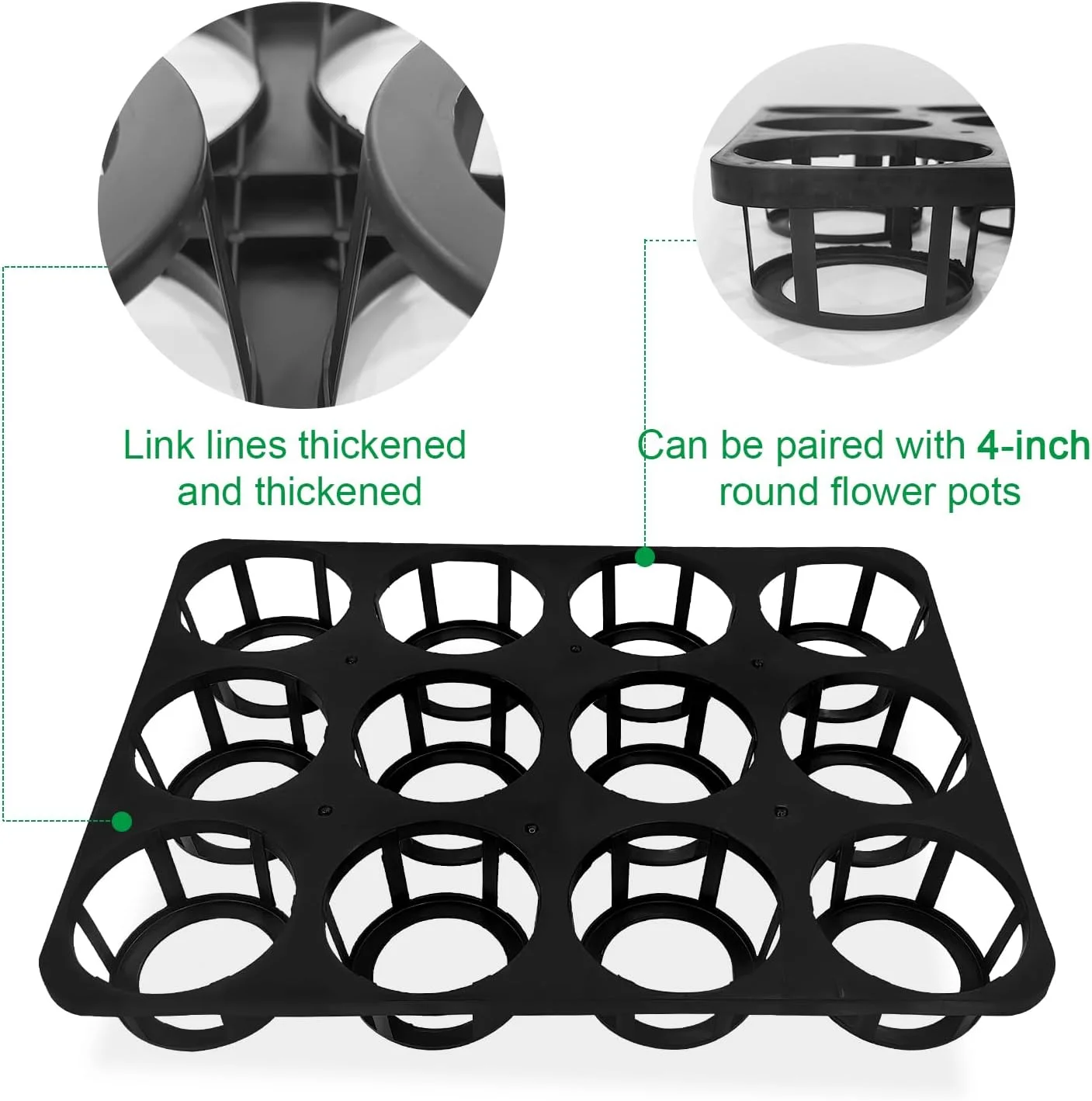 Namzi -a 12-Pocket Nursery Planter Pots Shuttle Carry Trays 5-Pack 4 inches Round Seedling Plastic Pots Butterfly Carrier