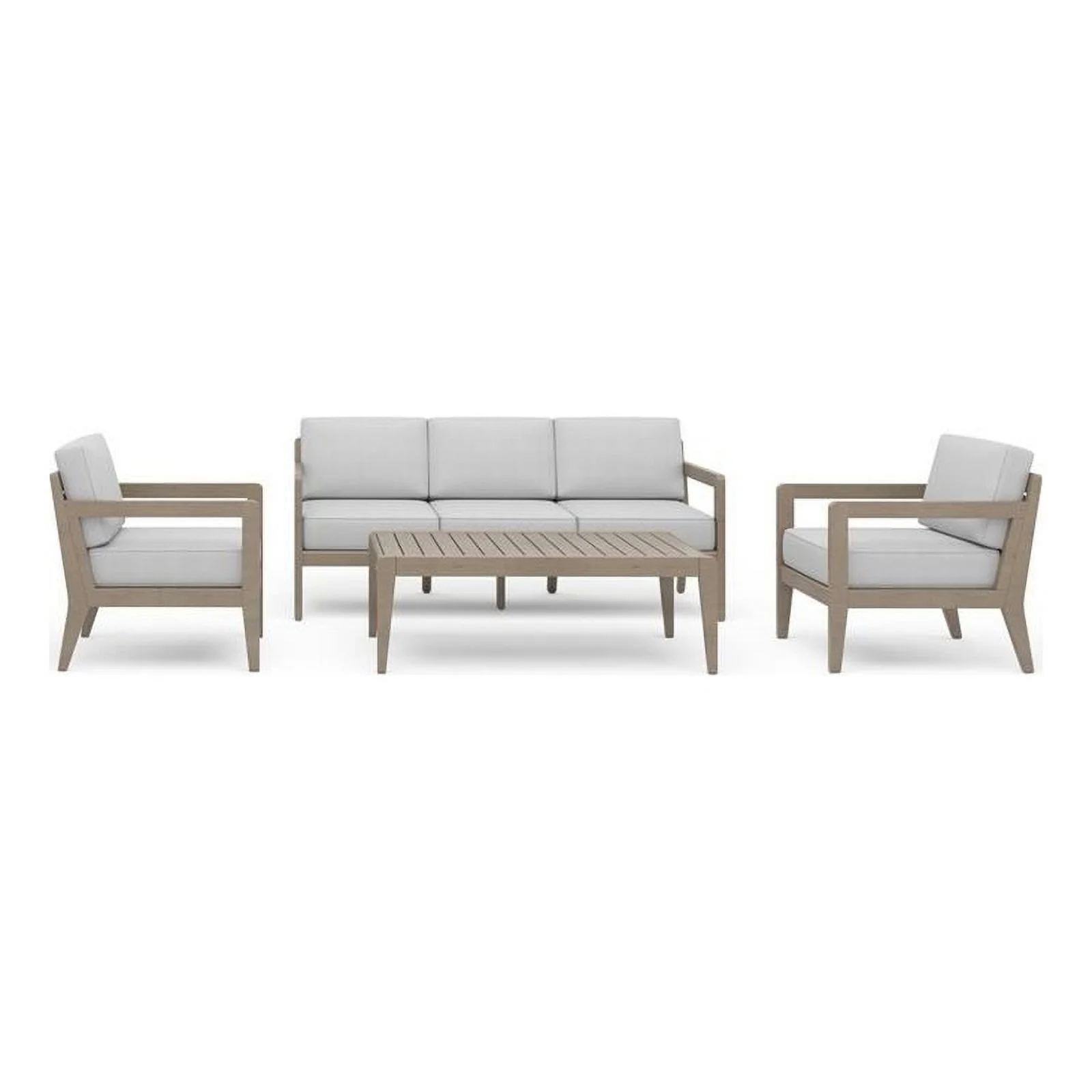 Afuera Living Traditional Sustain Wood Outdoor Sofa 4-Piece Set in Gray