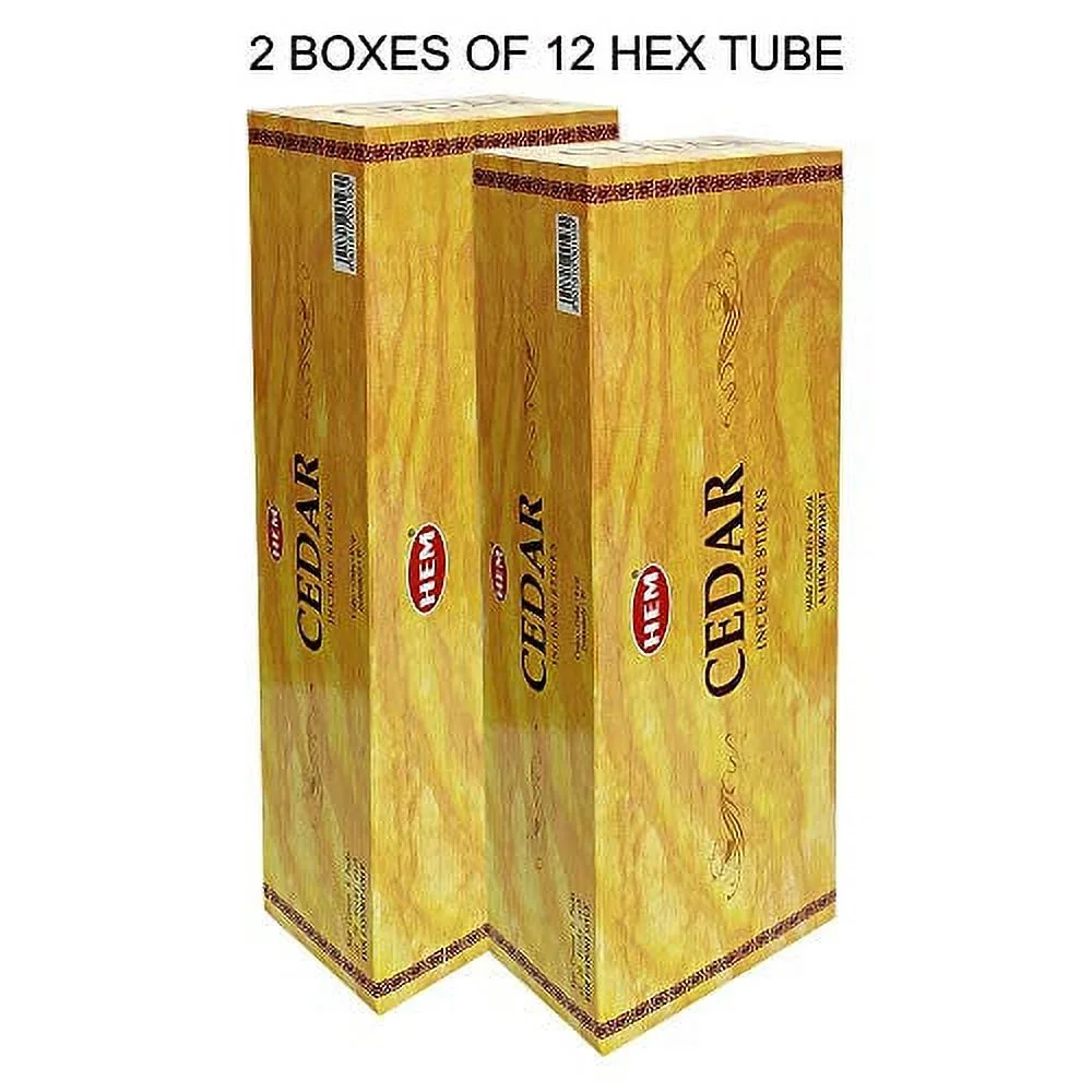Hem Cedar Incense Sticks Agarbatti Masala - Pack of 12 Tubes, 20 Sticks Each Box, Total 240 Sticks