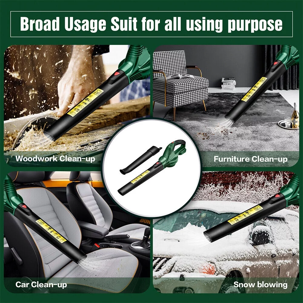 JLLOM Rechargeable Leaf Blower - 20V Handheld Blower for Lawn Care and Outdoor Cleaning