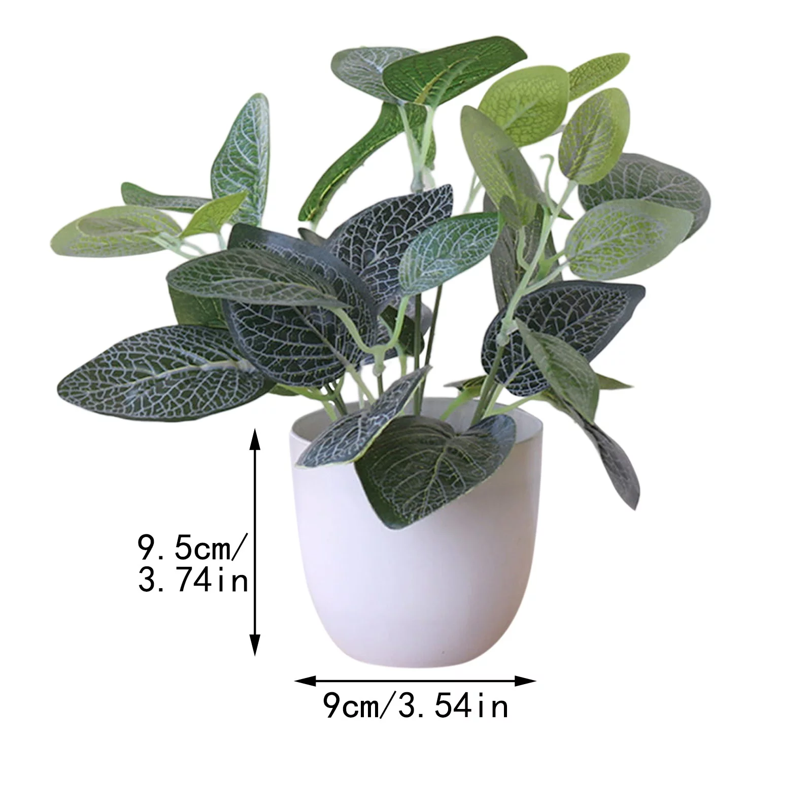 NLLSHGJ Artificial Flowers 1PC Potted Artificial In Pot Green Bonsai With White Round Pot