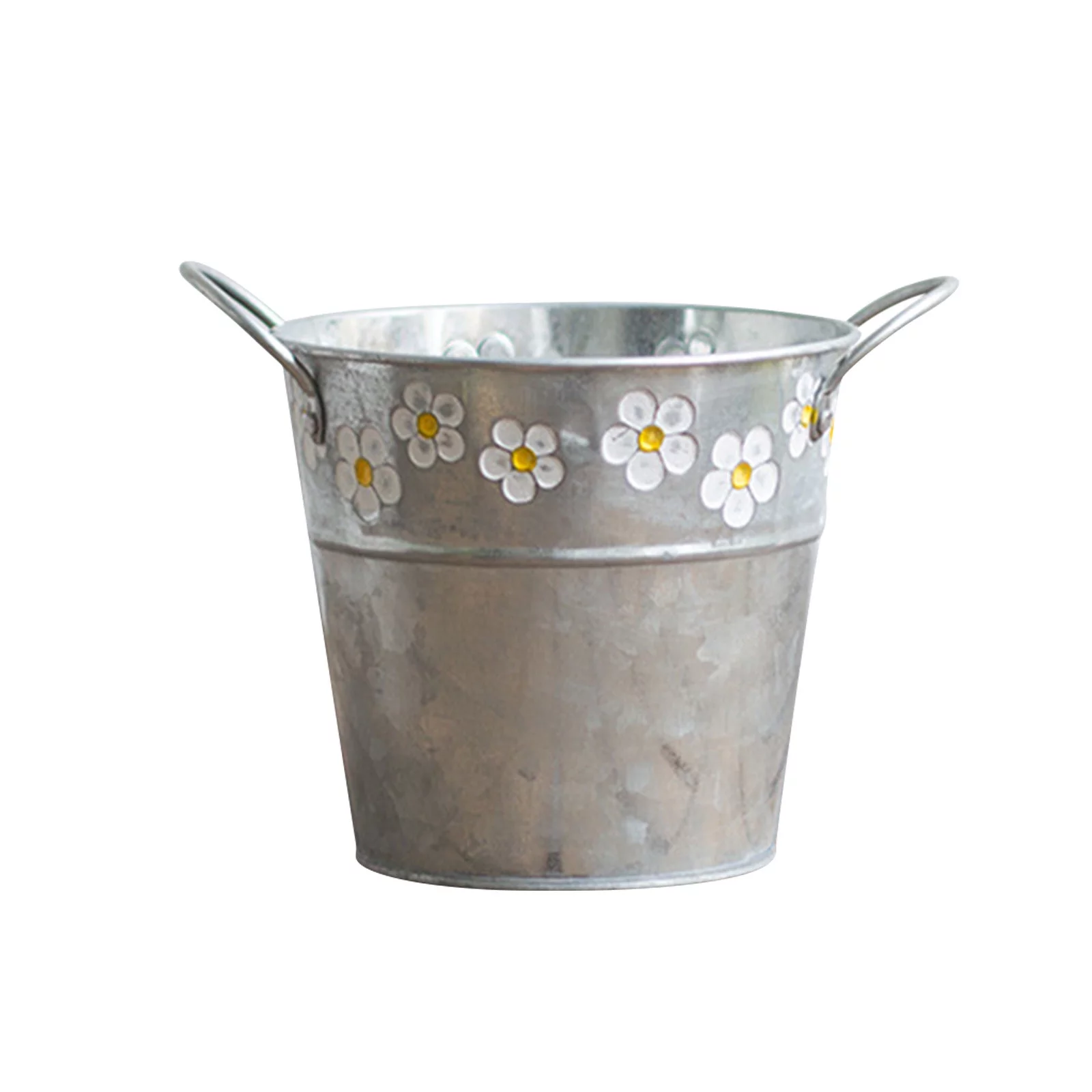 ZiSUGP Dried Flower Flower Vase Flower Bucket Flower Flower Arrangement Balcony Flower Pot Iron Bucket Retro Old Wrought Iron Hanging Bucket 1PC Garden Tools