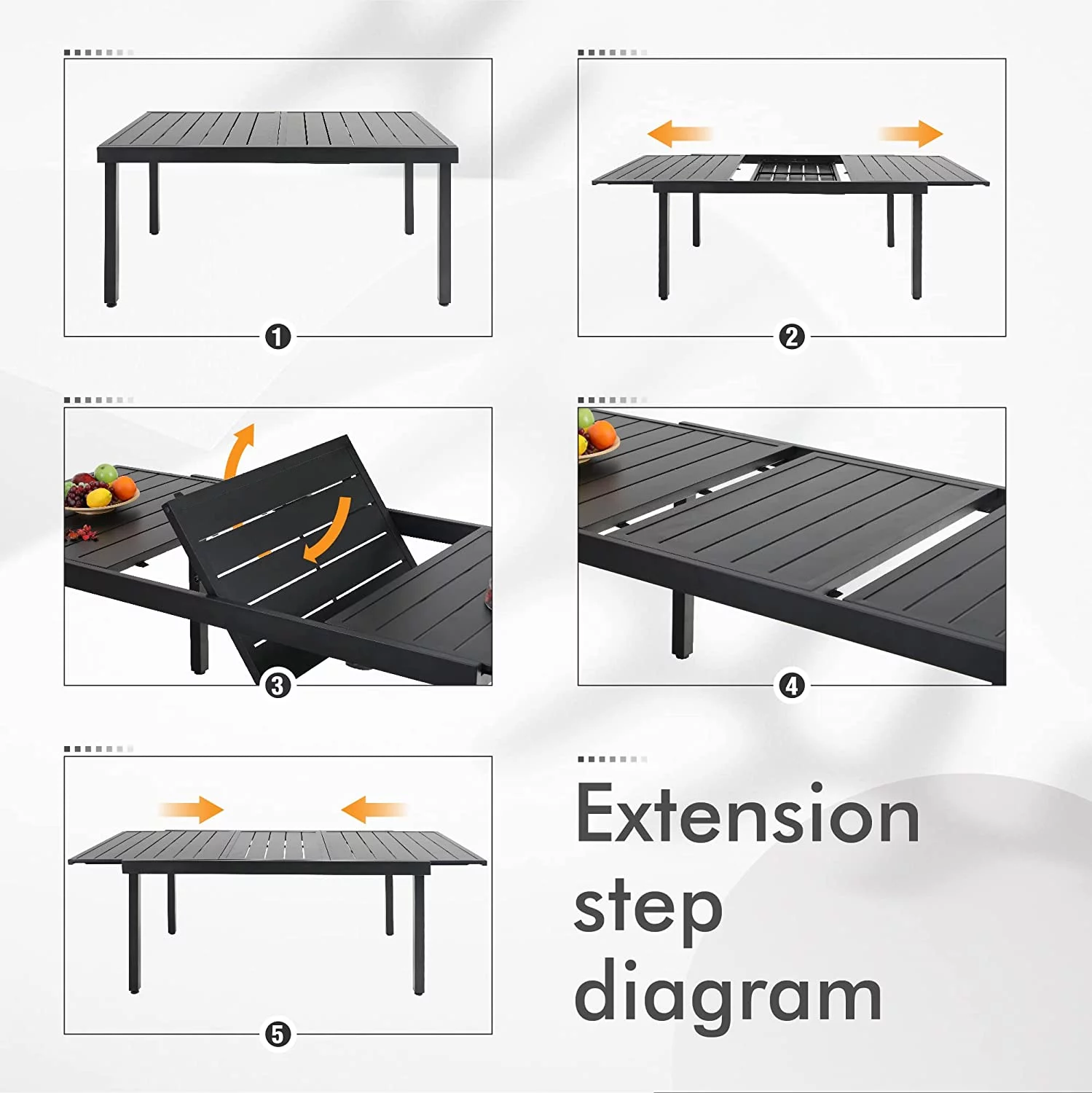 Outdoor Patio Dining Set 7 Pcs, Patio Dining Table Chairs Set, 6 Rattan Chairs(2 of Them Swivel) with Cushions and Expandable Table for Lawn, Garden, Yards, Poolside