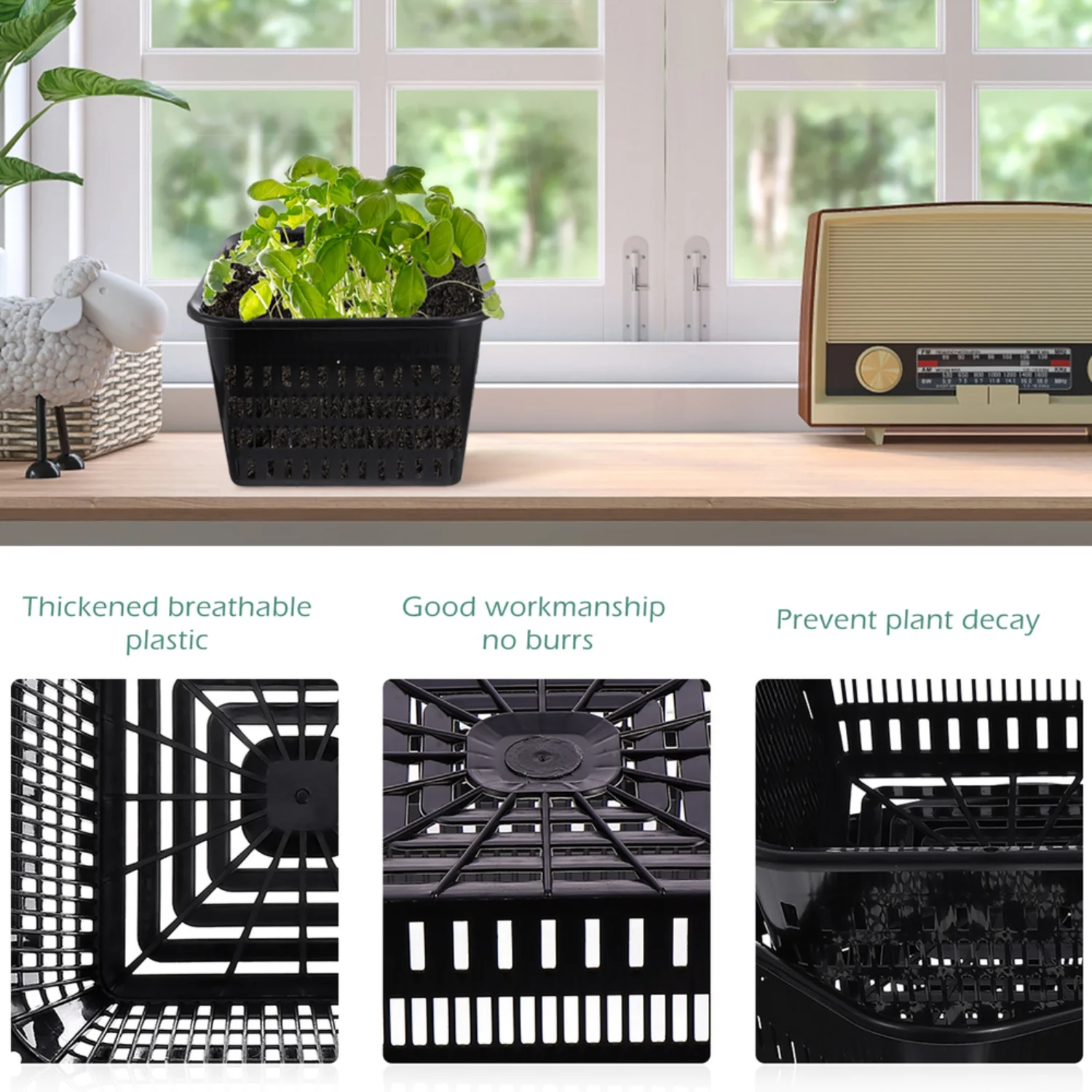 5pcs Orchid Planter Orchid Pots Orchid Plant Pot Baskets With Holes Meshpot Root Control Clear Pot  Decoration Plastic