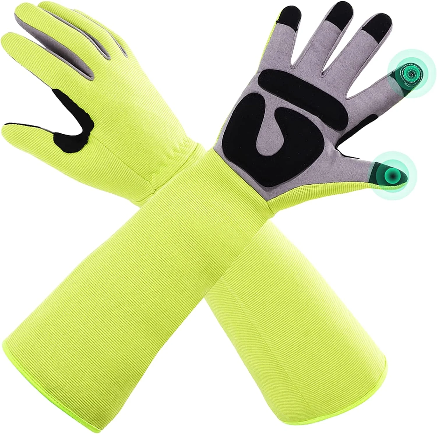 Puncture resistant leather + polyester gardening gloves, long sleeve, puncture resistant, durable, breathable, comfortable, suitable for both men and women
