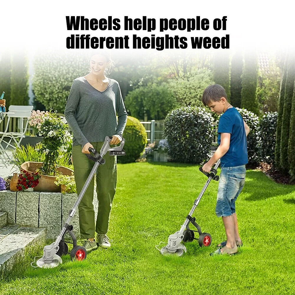 Paddsun Universal Grass Rope Trimmer Weeder Stabilizing Adjustable Support Wheel Set