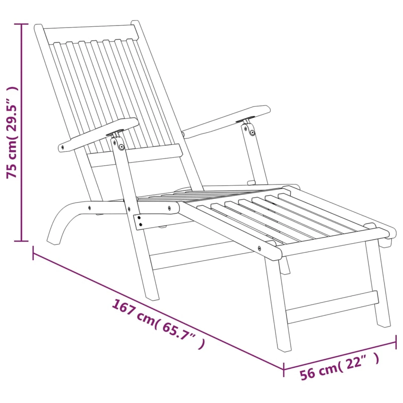 Aibecy Patio Deck Chairs with Footrests 2 pcs Solid Wood Acacia