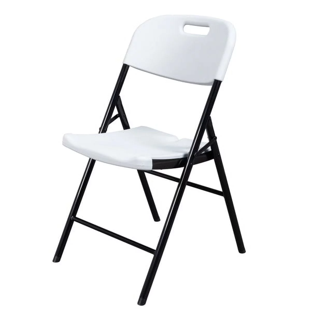 SYTHERS Folding Chair, 4 Pack Indoor Outdoor Plastic Commercial Stackable Foldable Guest Chairs for Events Office Wedding Party Picnic Kitchen Dining, White