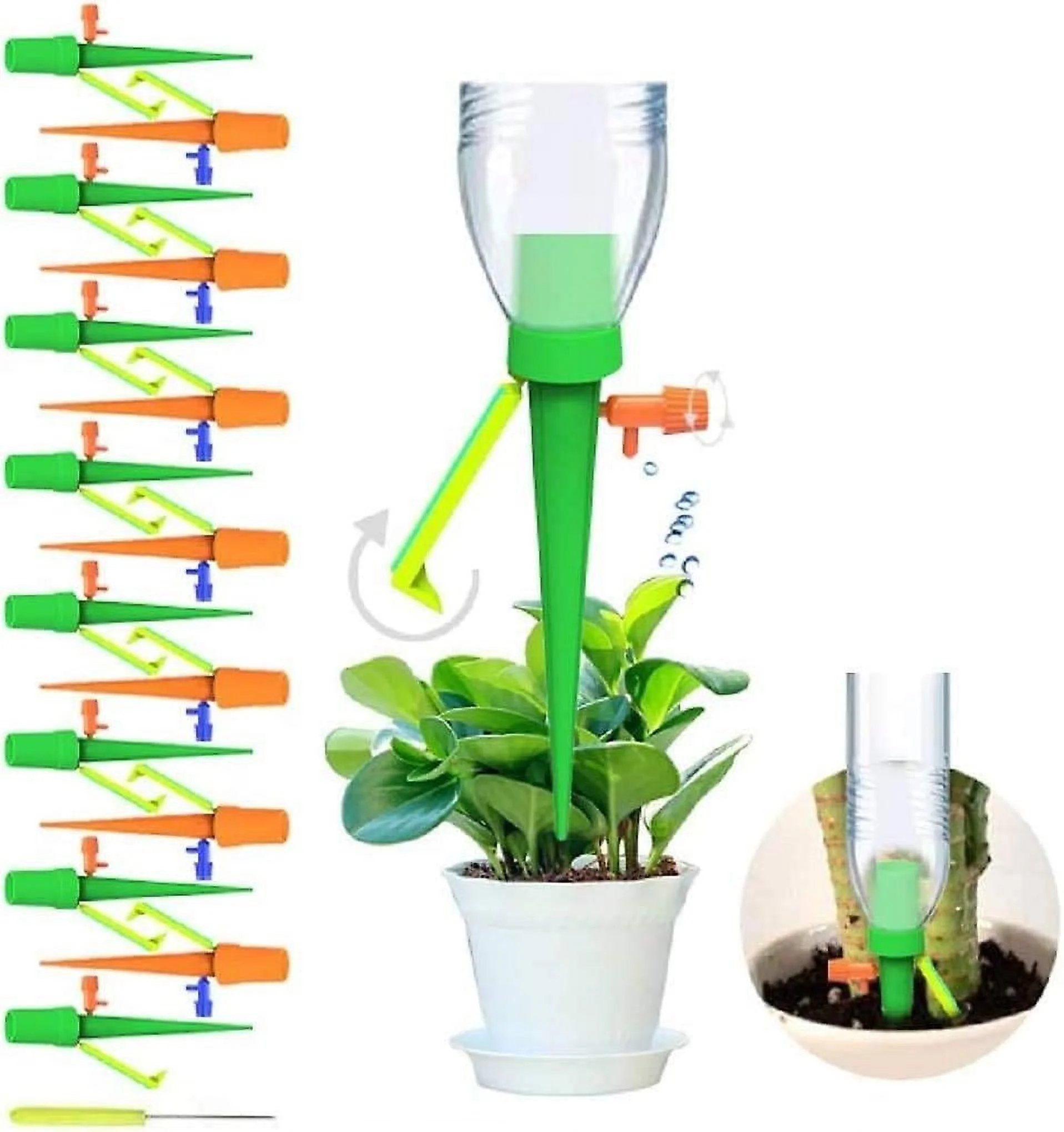 15 Spikes Drip Irrigation, Automatic Plant Watering With Slow Release Watering System For Indoor Plants