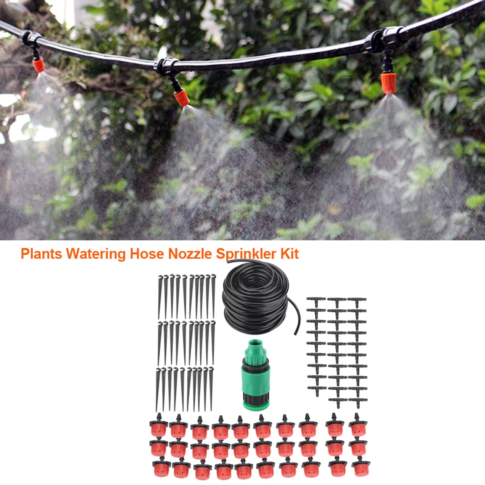 ZPSHYD Garden Hose, Garden Irrigation System PVC Garden Lawn Greenhouse Micro Drip Irrigation Kit Plants Watering Hose Nozzle Sprinkler(25M)