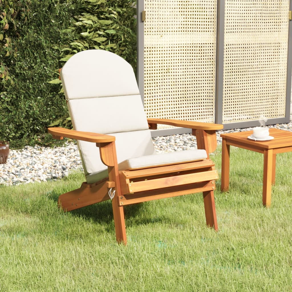 Aibecy Adirondack Patio Chair with Cushions Solid Wood Acacia