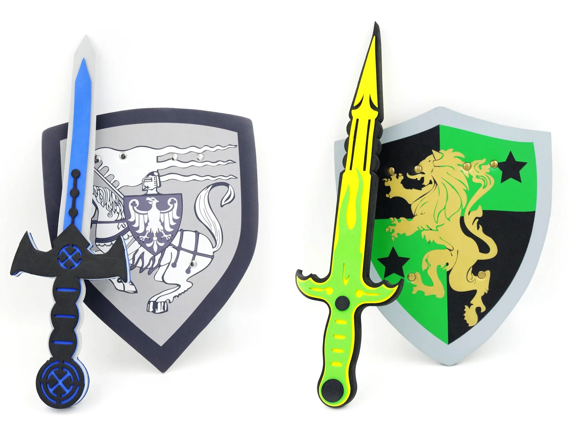 Foam Sword and Shield Weapons for Kids - Kids Ninja Warrior Pretend Play Toy Set, Kids Gift Indoor Outdoor Toy Party Favor for Boys and Girls