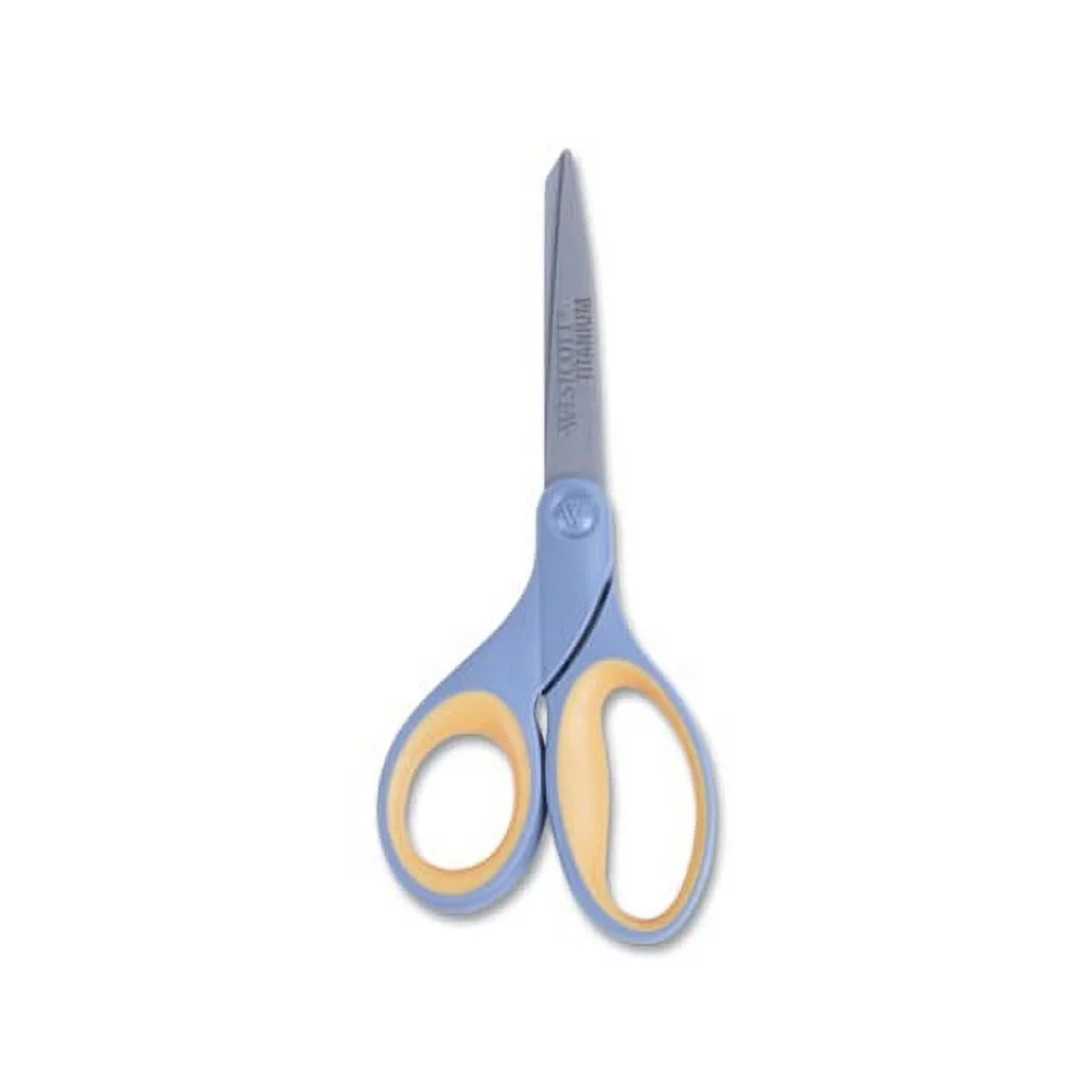 Titanium Bonded Scissors 8" Long, 3.5" Cut Length, Gray/Yellow Straight Handle