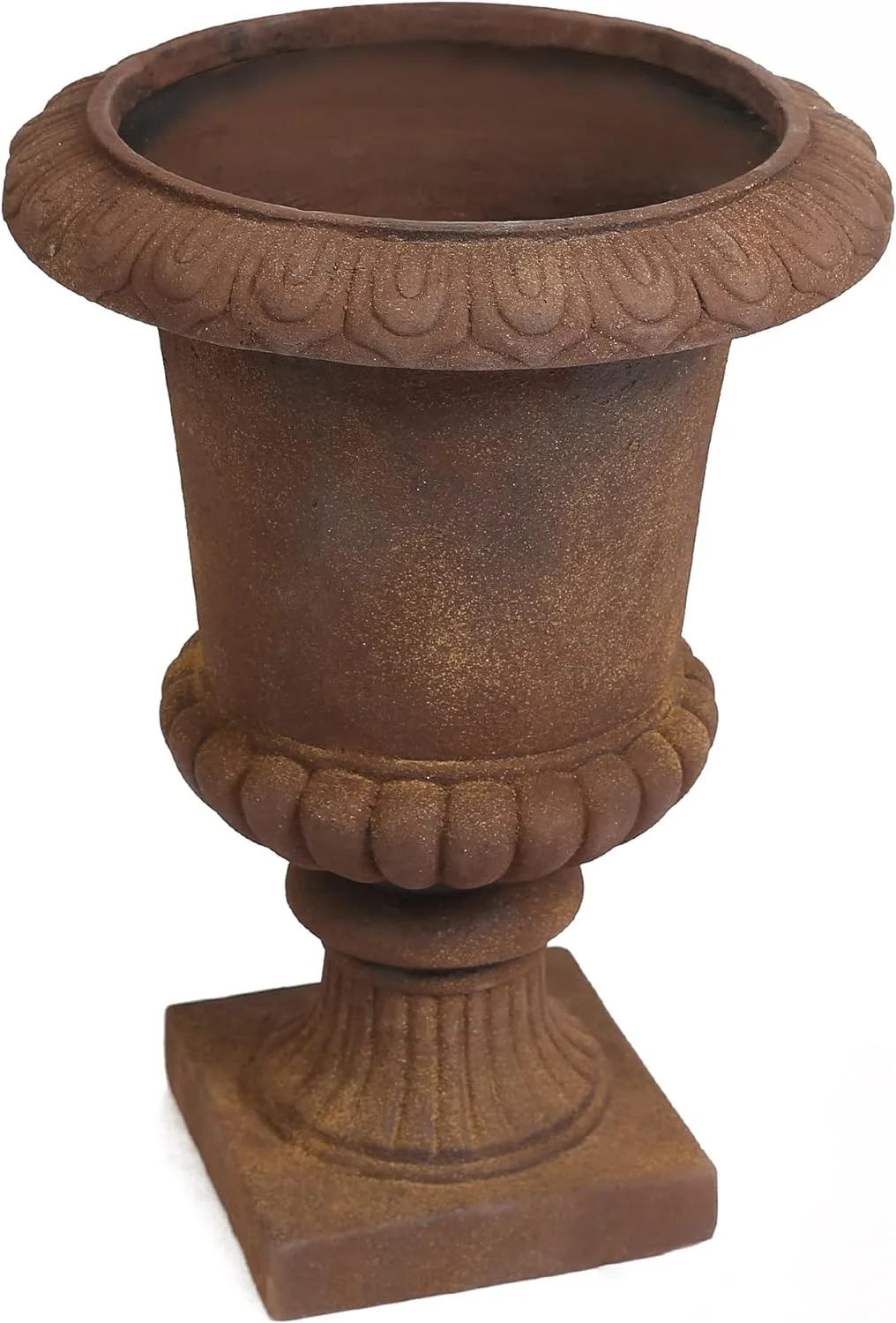 H Rustic Brown Urn Planter Large Round Classic Traditional Front Porch Flower Pots Plant Pots For Outdoor Indoor