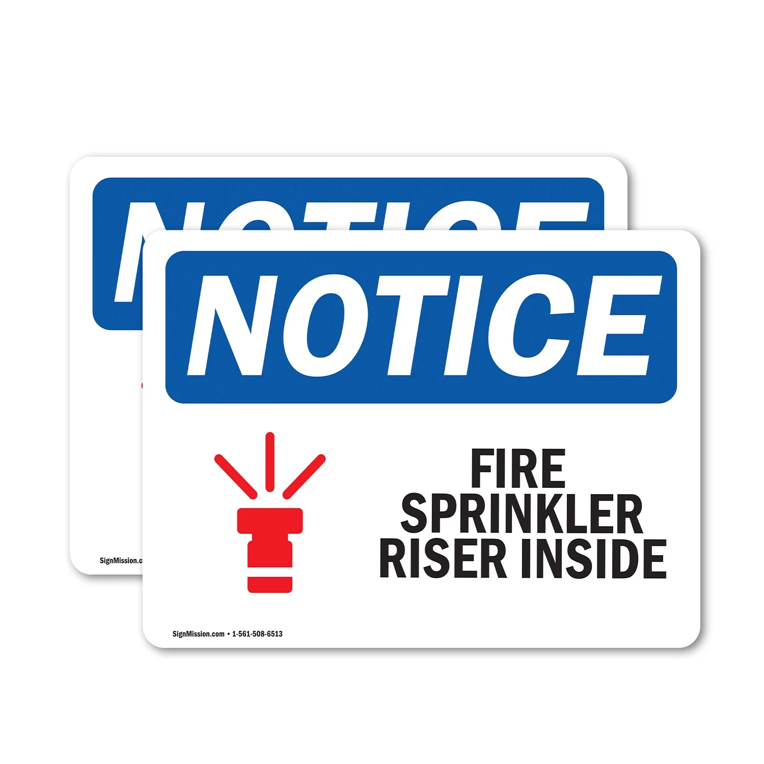 (2 Pack) Fire Sprinkler Riser Inside Sign