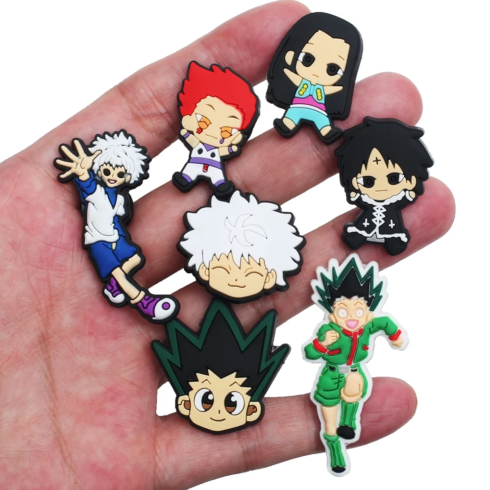 1pcs Japanese Manga Shoe Charms Hot Anime Job hunters PVC Shoe Accessories Decoration Fit Croc Jibz Party Kids Gifts A69-04