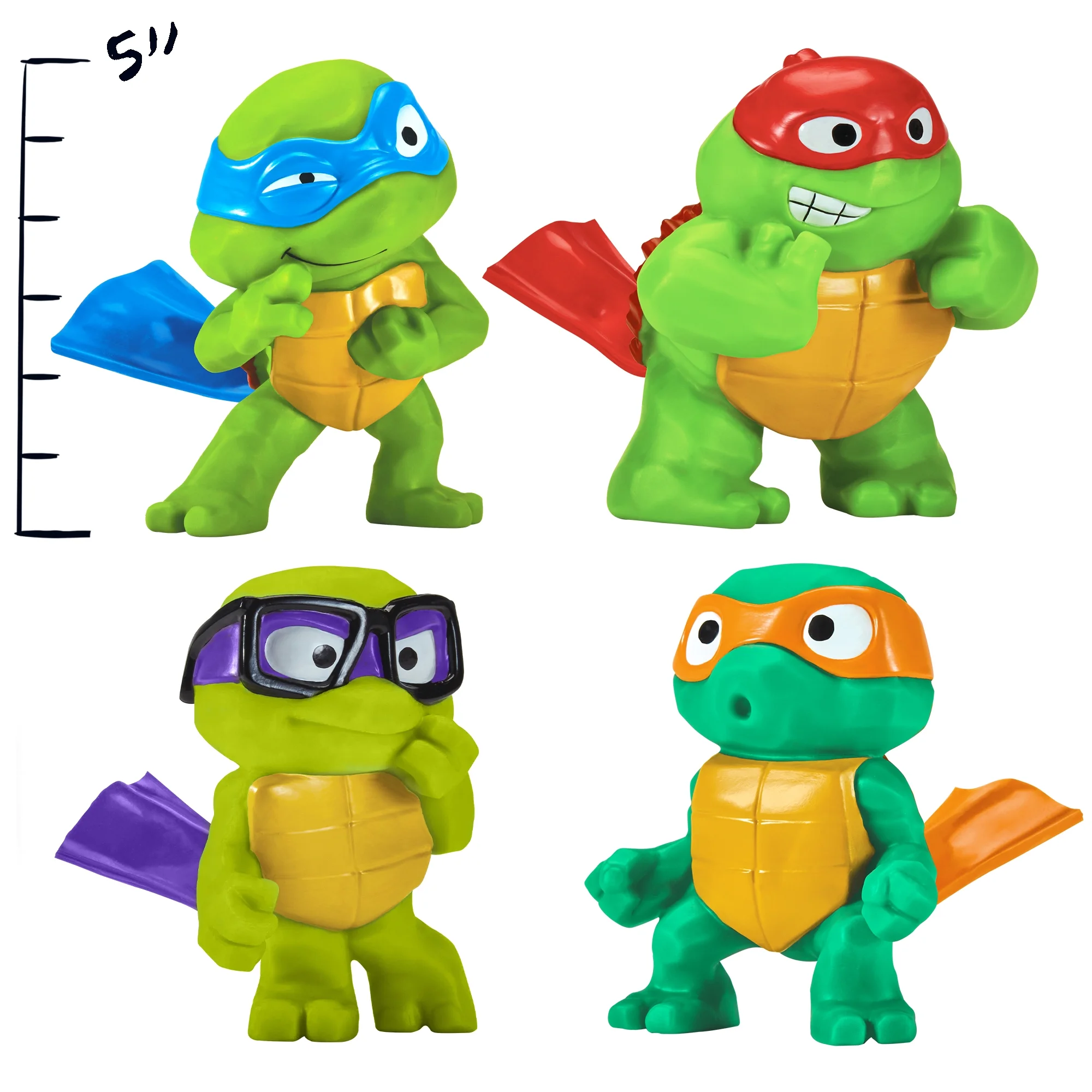 TMNT Tootin' Tot Turtles Soft Bundle includes one of each of the Teenage Mutant Ninja Turtles