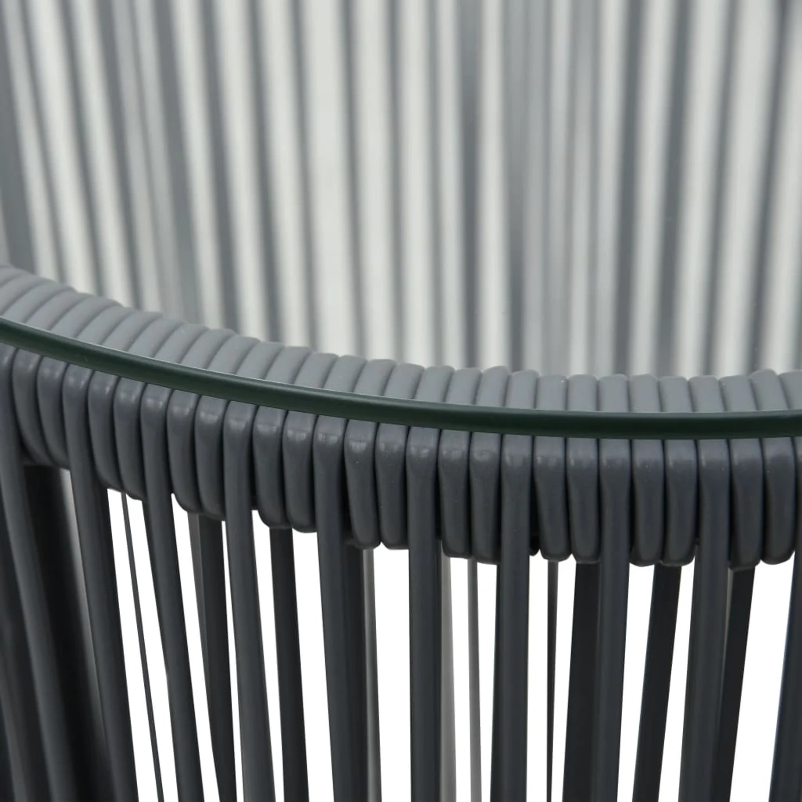 Carevas 3 Piece Bistro Set with Cushions PE Rattan Anthracite