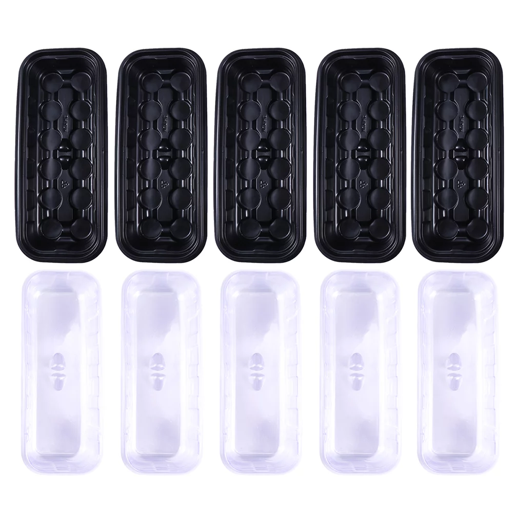 Gongxipen 5 Sets of 2-in-1 Plant Germination Box Nursery Pots Growing Pot Plate Sowing Tray for Windowsill Garden