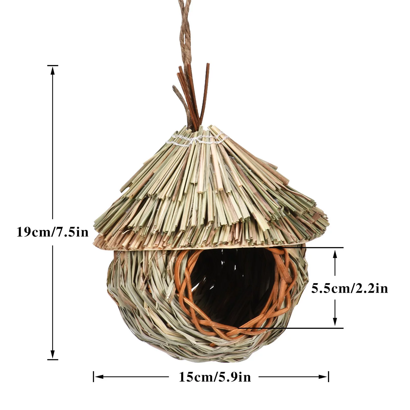 Layout Of Handmade Bird Feeder For Hanging Straw Nest In Creative Bird House