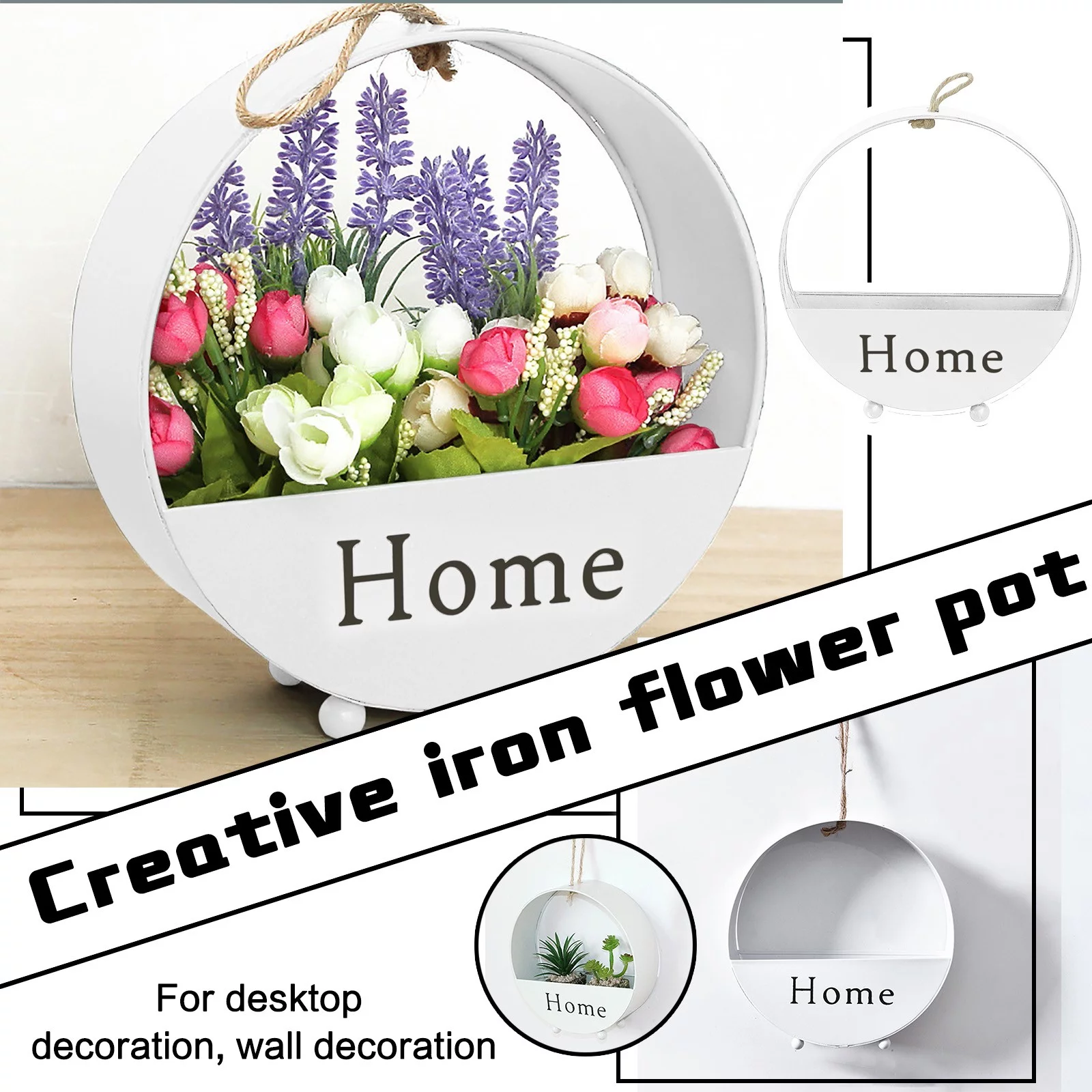 Bnnlsa Flower Pots Plant Flower Wall Arrangement Flower Flower Wrought Pot Creative Pot Patio & Garden