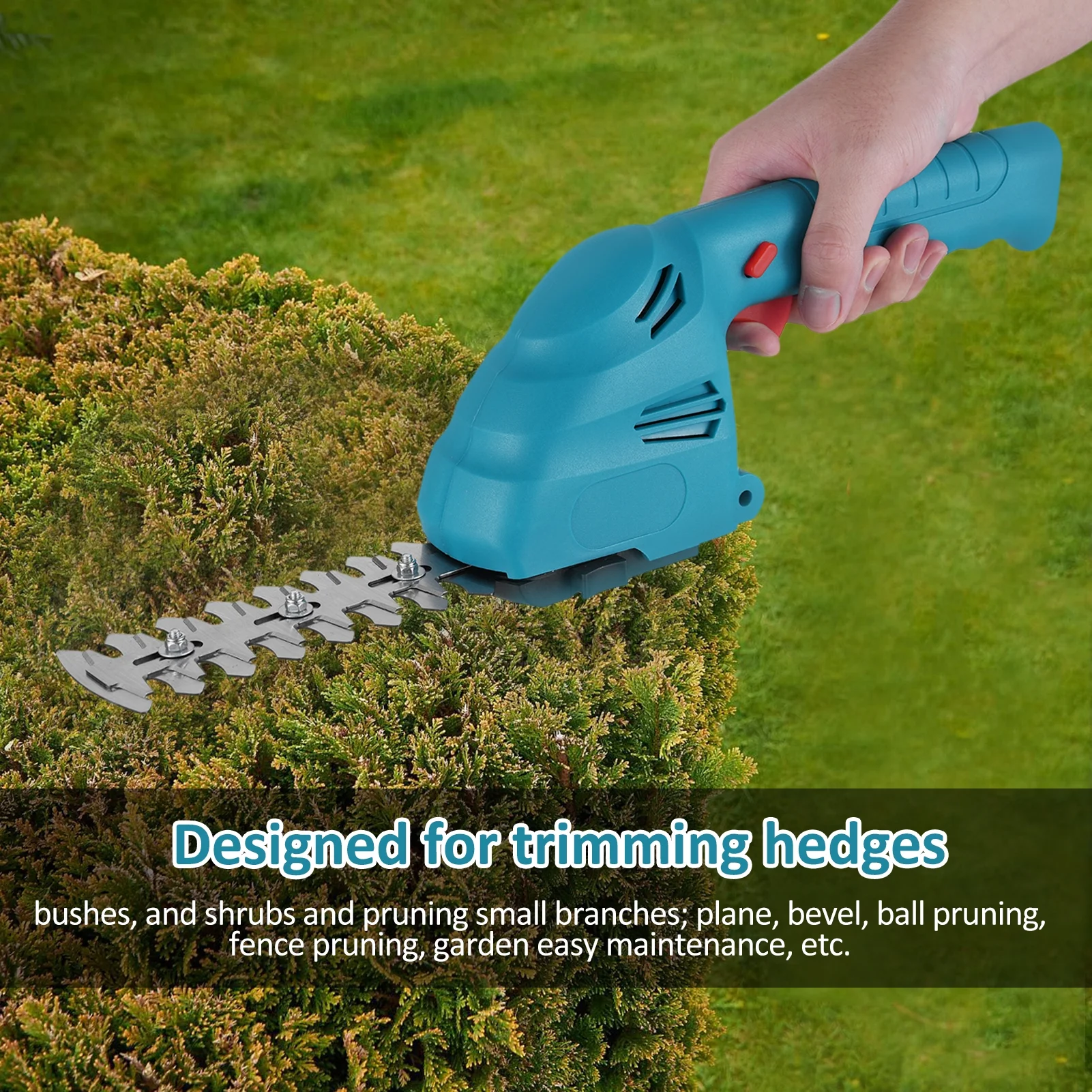 Hedge trimmer,2.0ah Battery And 5 And Bushes And Bushes With Branch And Lawn Rod And Wheel E-5 Handheld Dual-purpose Bush Built Handheld Dual-purpose Bushes With 2.0ah