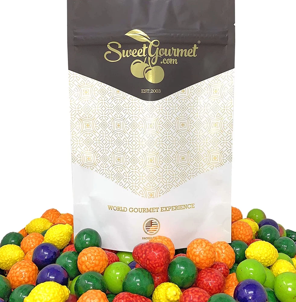 SweetGourmet Seedling Fruits Gum Gumballs | Filled Dubble Bubble | 1.5 Pounds
