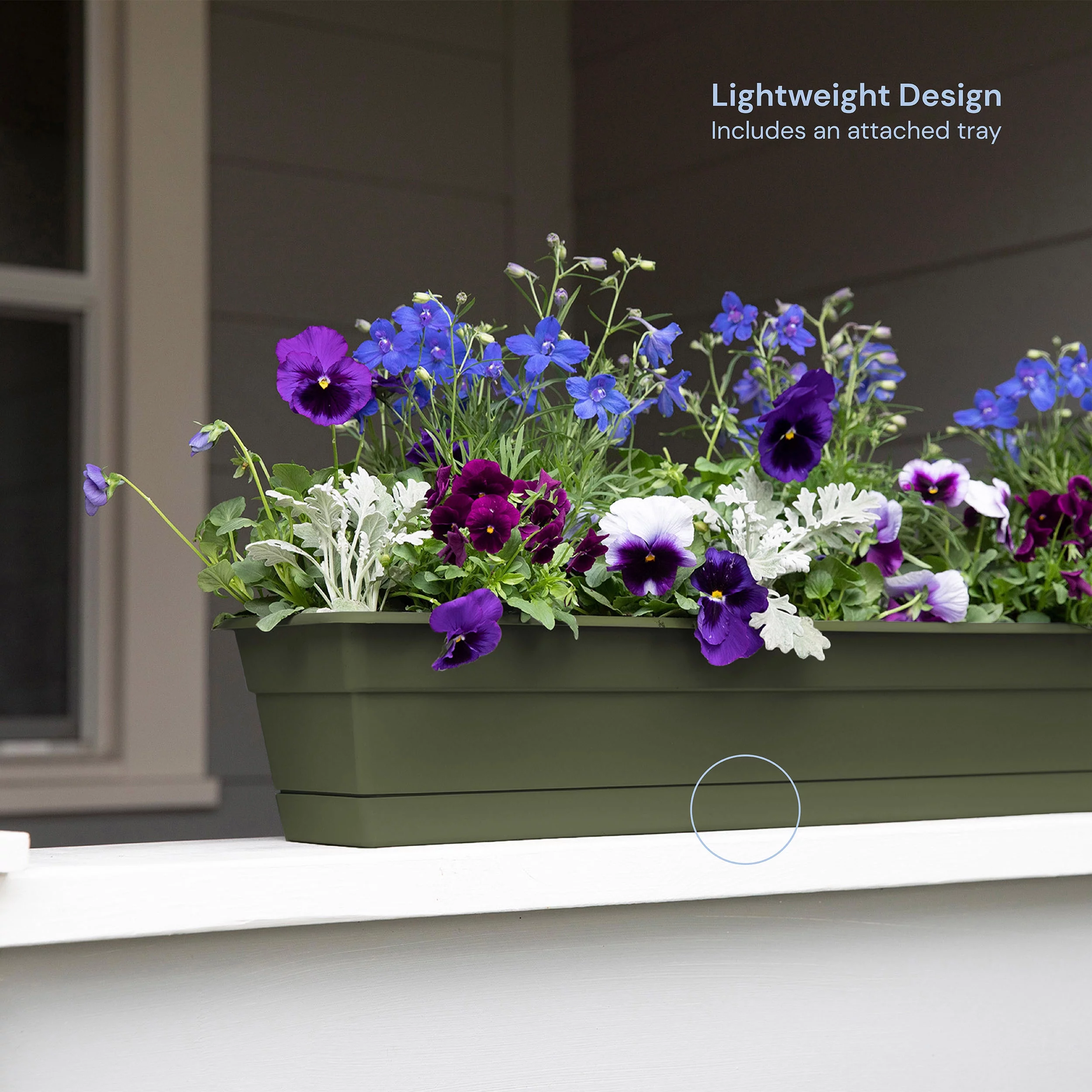 Bloem 30-in Wide Dura Cotta Resin Window Box Planter - Living Green