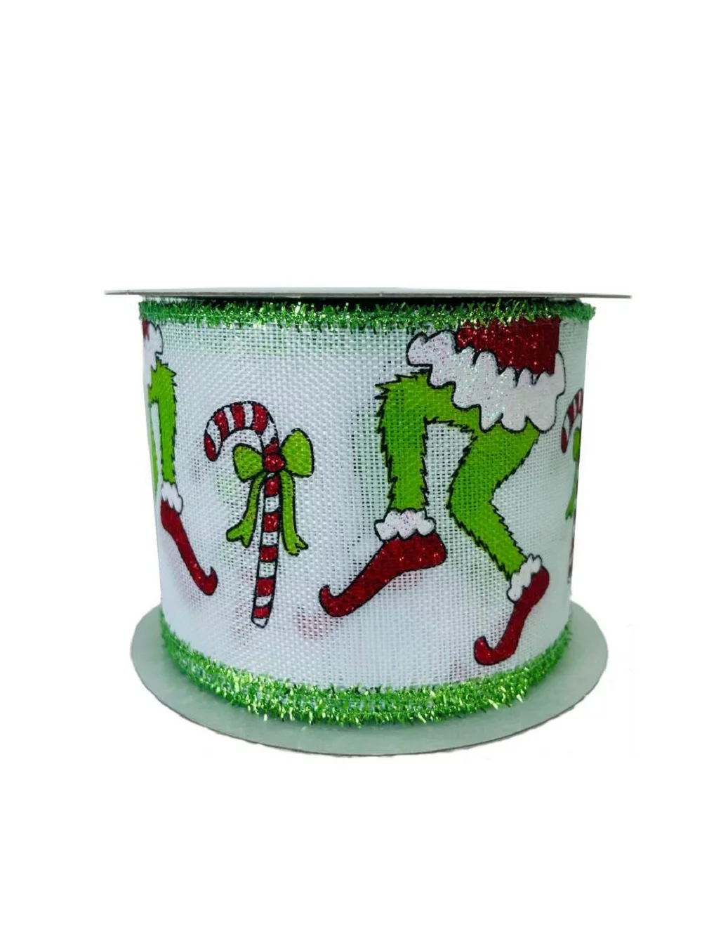 Jascotina Ribbon Grinch Legs Red White Lime 2.5