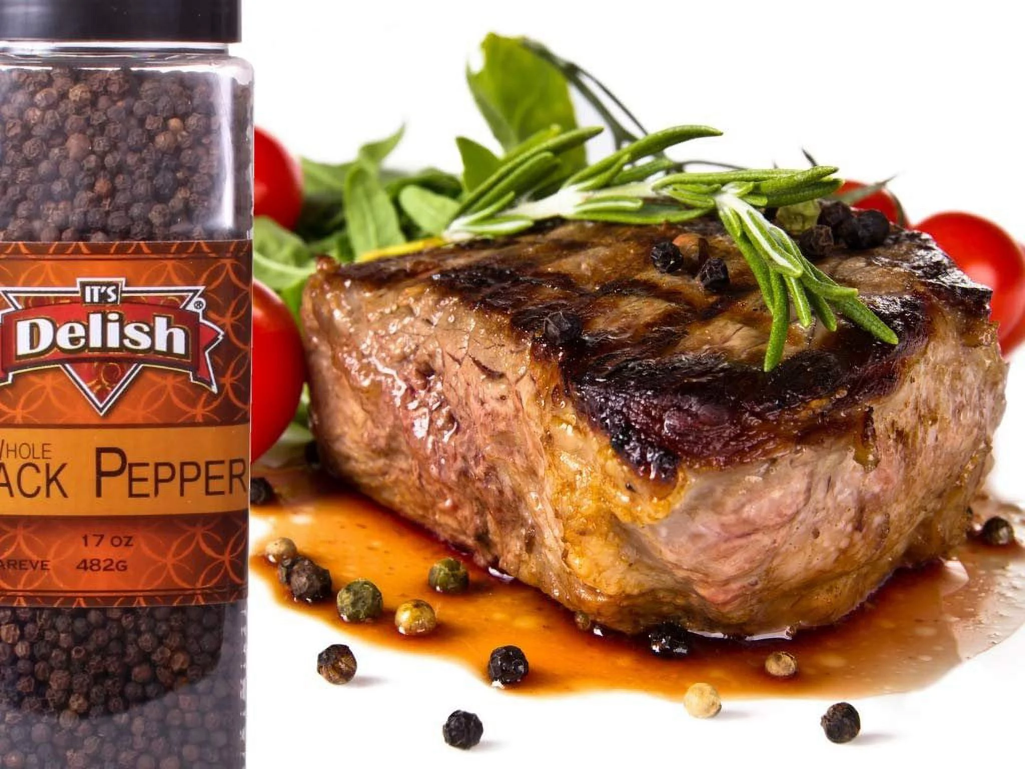 Whole Black Peppercorns - by It's Delish 1 lb  Premium Kosher All Natural Whole Black Pepper for Grinder