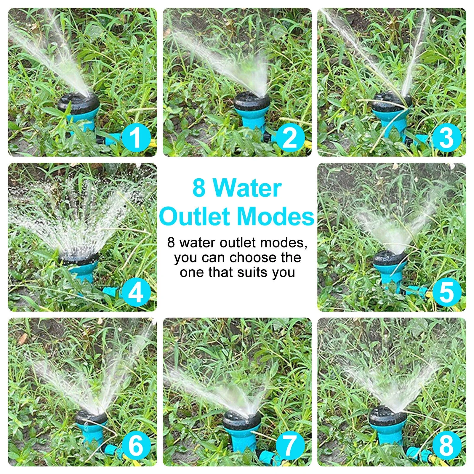 360° Rotatable Auto Lawn Garden Sprinkler Watering System Water Spray Grass Yard