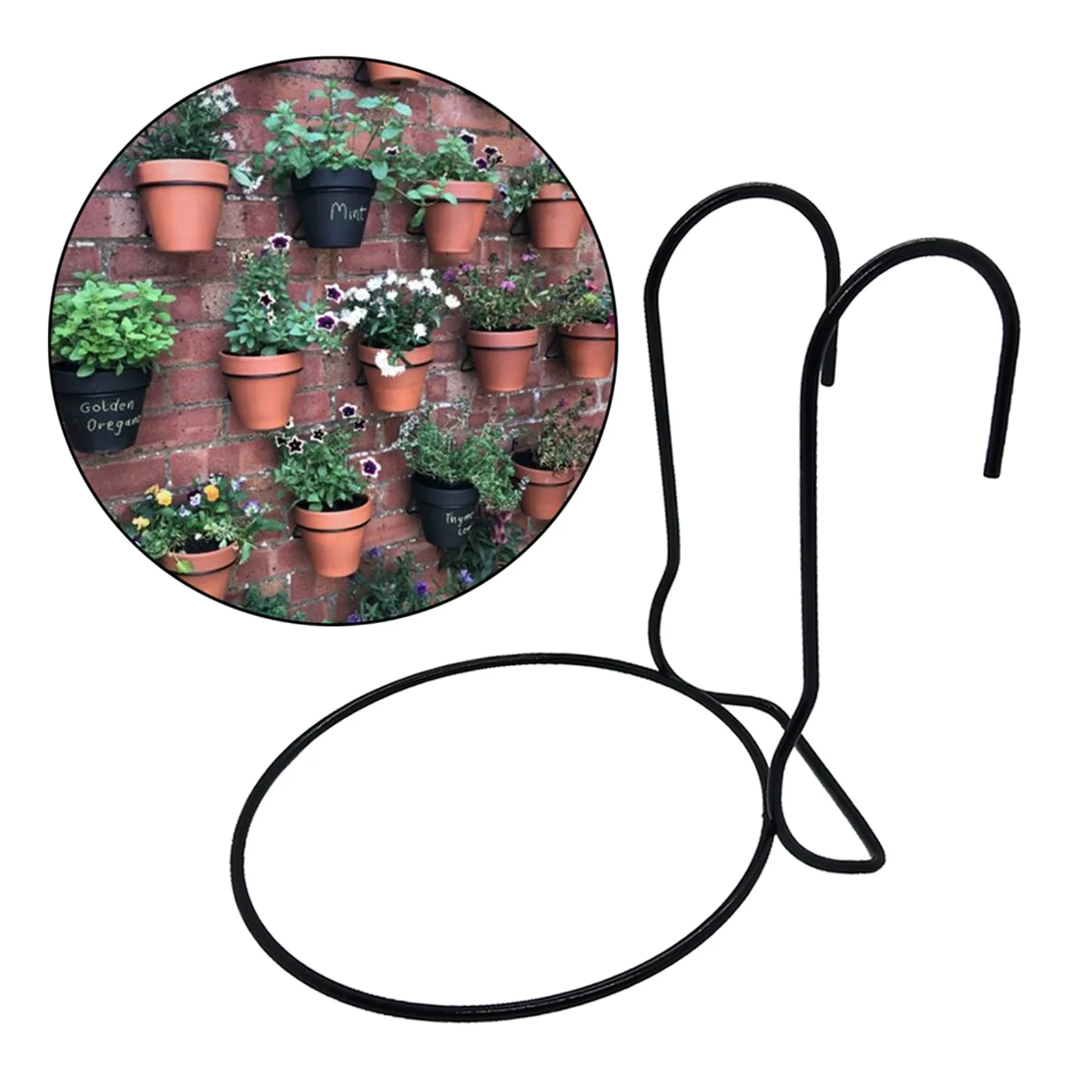 Metal Fence Flower Pot Mounted Iron Planter Hooks Hanger Balcony