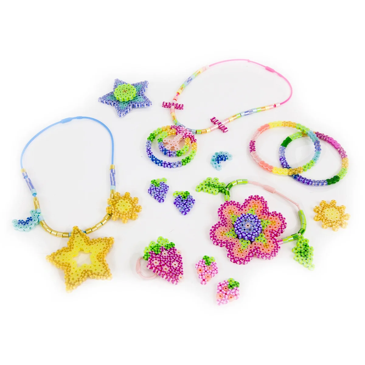 Perler Fun Fusion Fuse Bead Activity Kit, Stripes and Jewelry, 2000 Pieces and 3 Pegboards