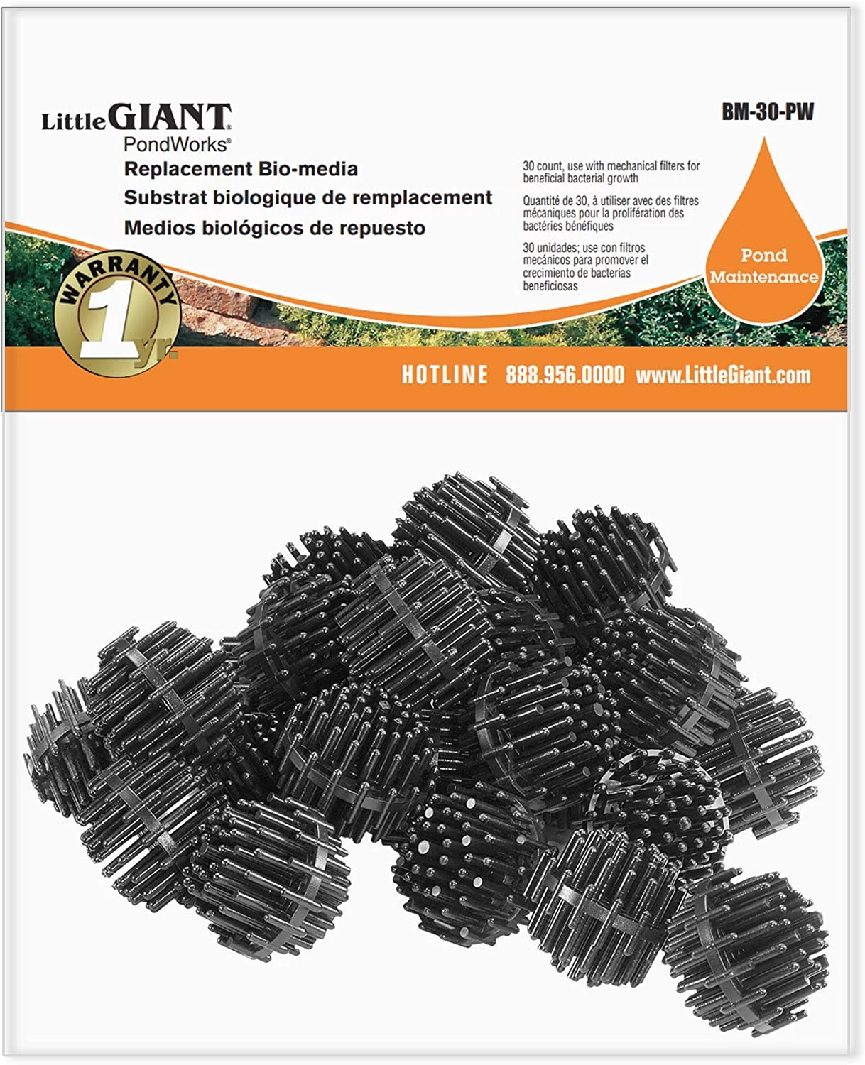 Little Giant 566112 Biologic Media Balls -30 Count, BM-30-PW, Black