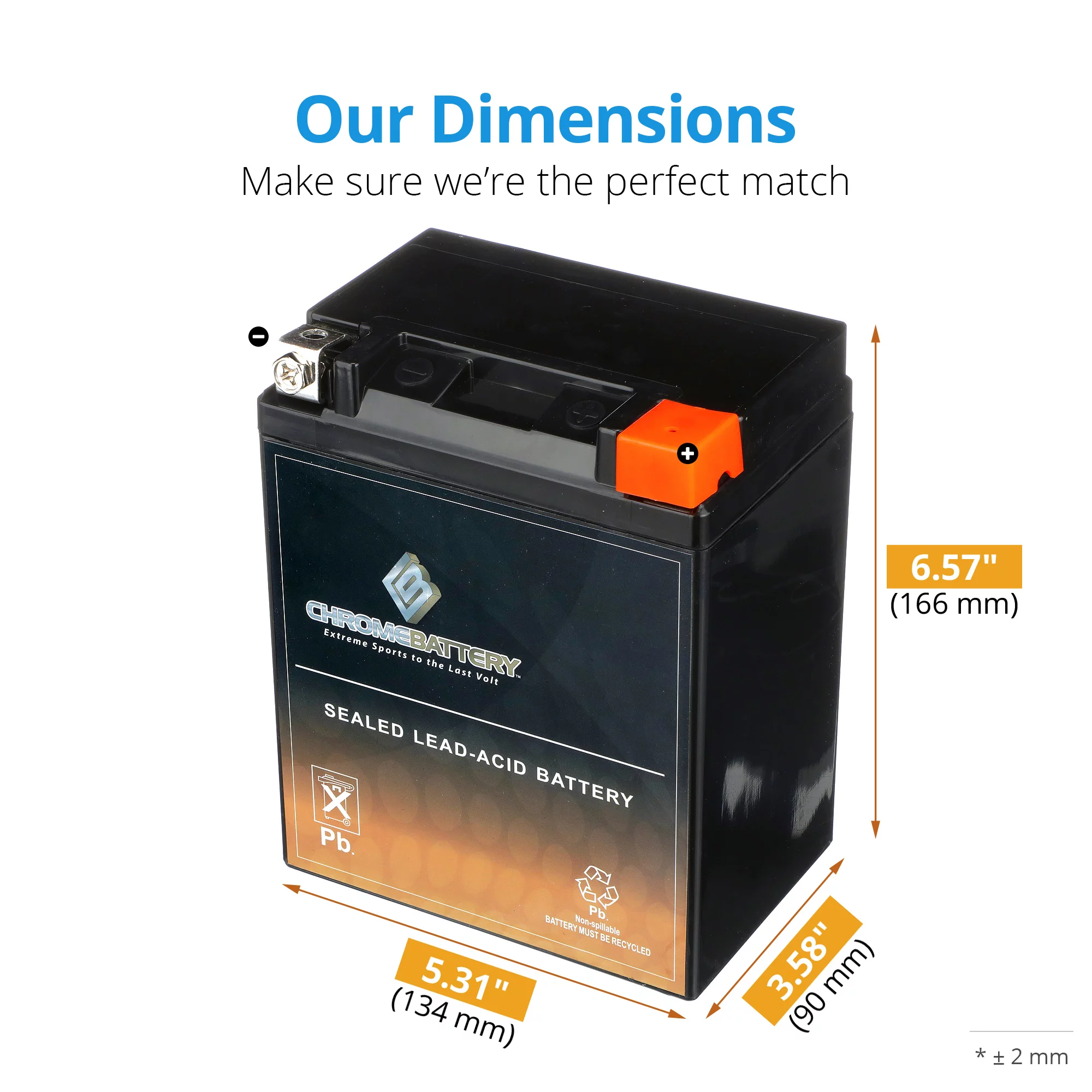 Chrome Battery YB14L-A2 (14L-A2 12 Volt,14 Ah, 190 CCA) Riding Lawn Mower Battery for Mtd Products 500 525 526 600 698 775 795