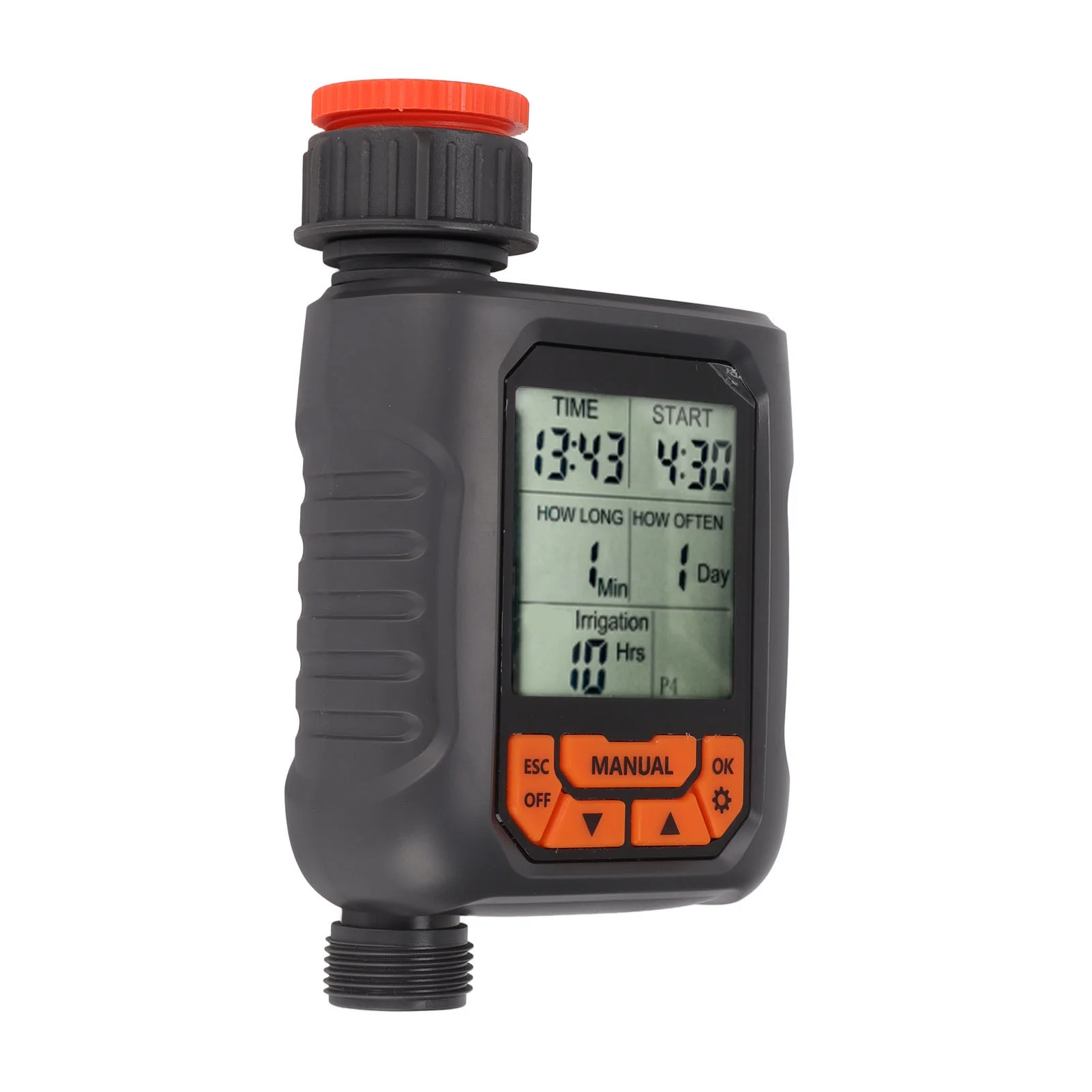 Ouitble Sprinkler Timer Irrigation G3/4 Sprinkler Timer IP65 Waterproof Large LCD Display Digital Irrigation Controller with Copper Adapter