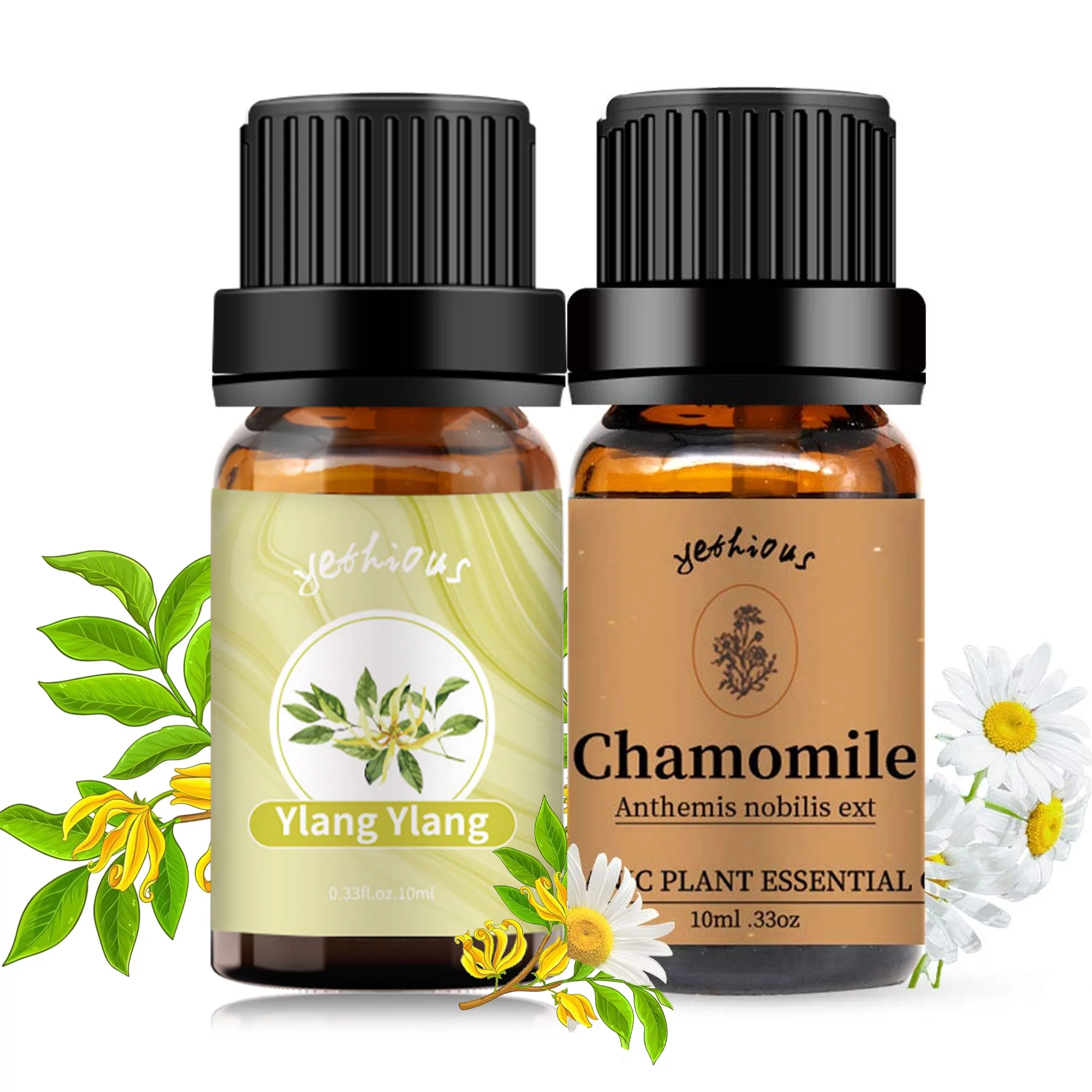 Yethious Ylang Ylang Essential Oil 100% Pure, Undiluted, Natural, Organic Aromatherapy 10ml