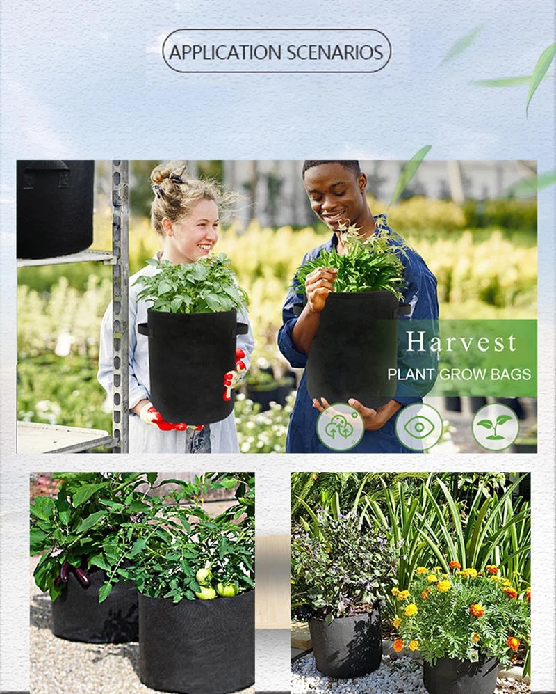 Fabric Grow Pots Breathable Planter Bags 1/3/5/7/10/20 Gallon Bags
