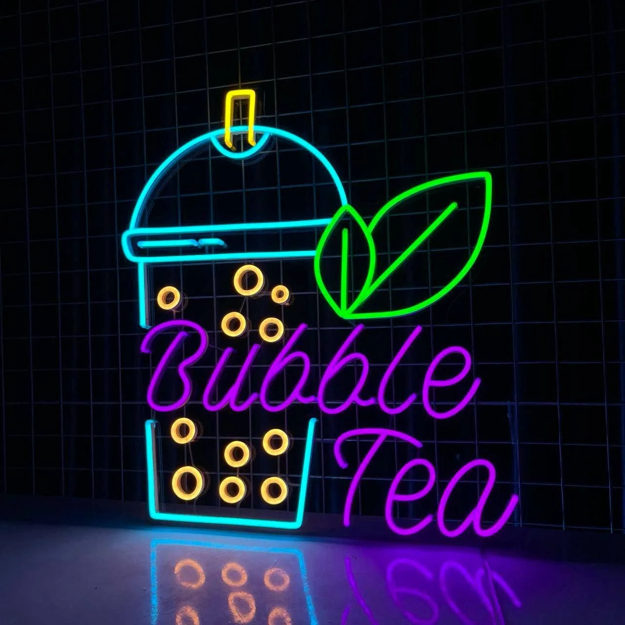 Glowneon Bubble Tea Neon Sign,Boba Tea Neon Light, Milk Tea Led Sign