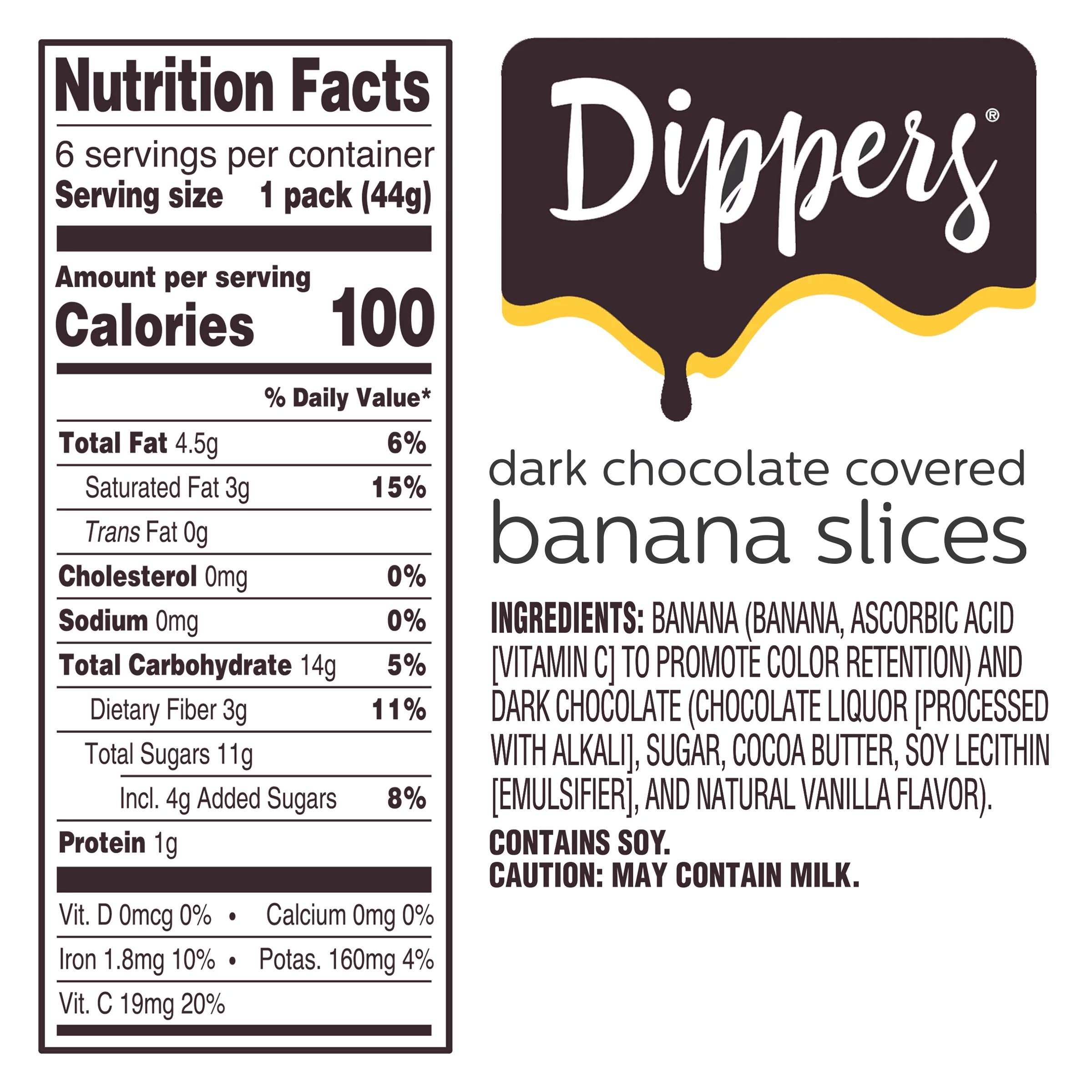 (6 Pack) Dole Dark Chocolate Frozen Banana Dippers, 1.55 oz