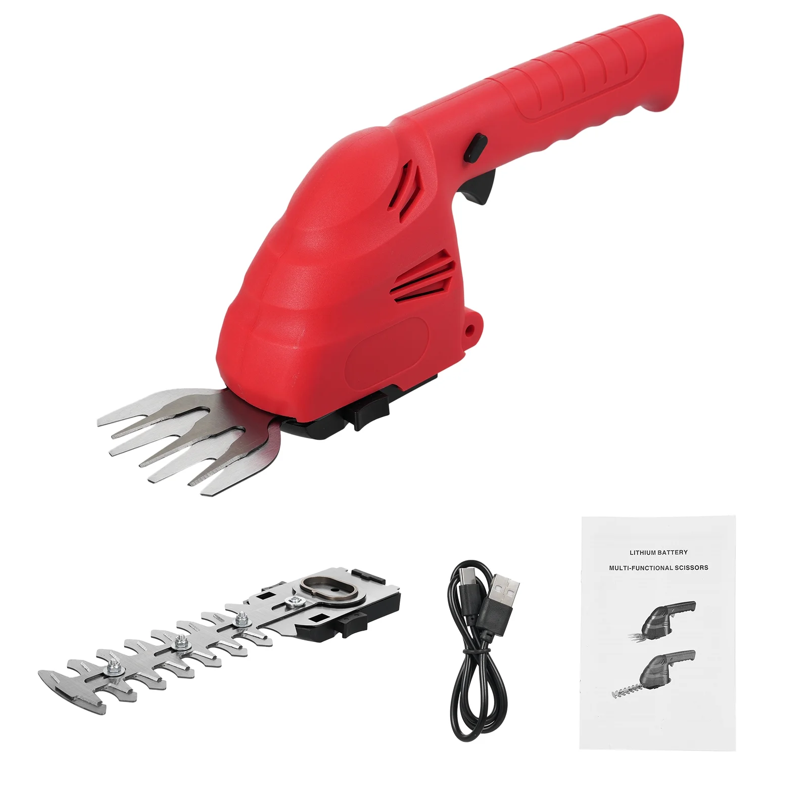 Hedge Trimmer by Geevorks, Electric and Cordless for Easy Trimming of Hedges, Grass, and Shrubs